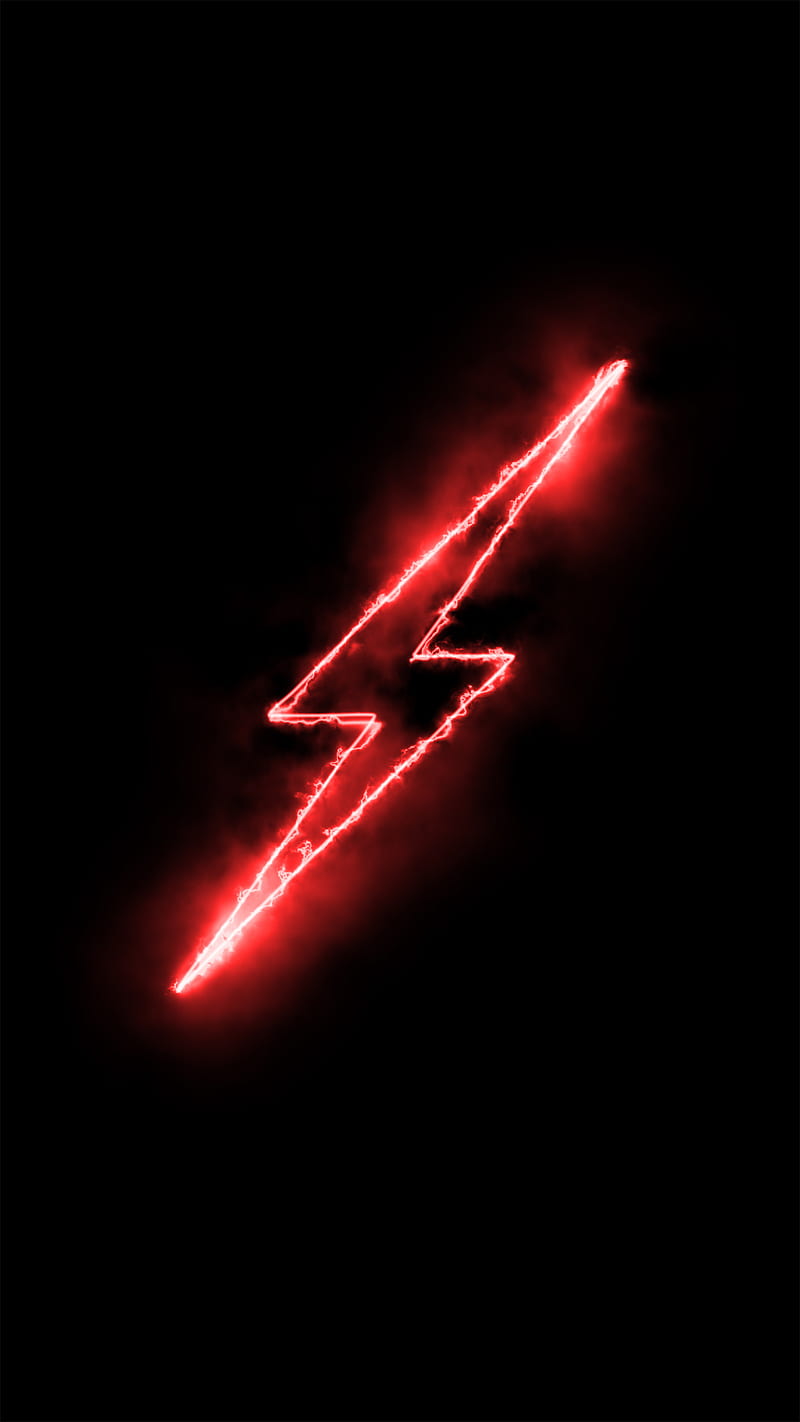 800x1422 RED LIGHTNING, black, frame, light, neon, rain, HD phone wallpaper