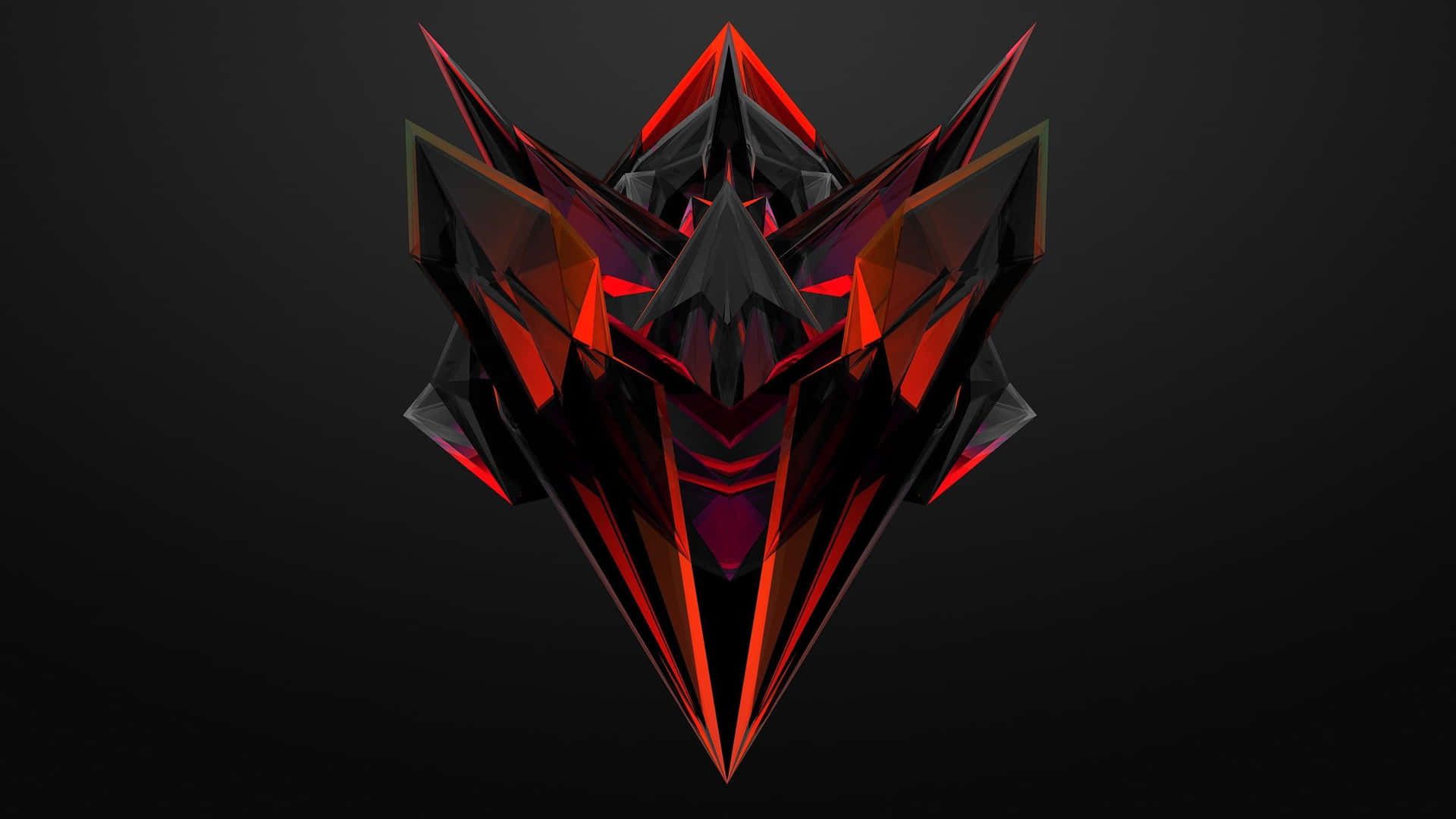 1920x1080 Download Black Red Neon Geometric Dragon Wallpaper