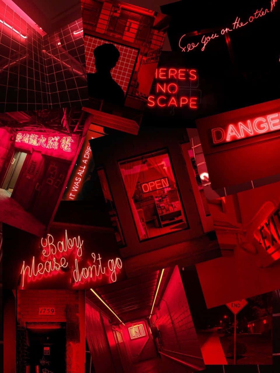 960x1280 Download Black Red Neon Various Signs Wallpaper