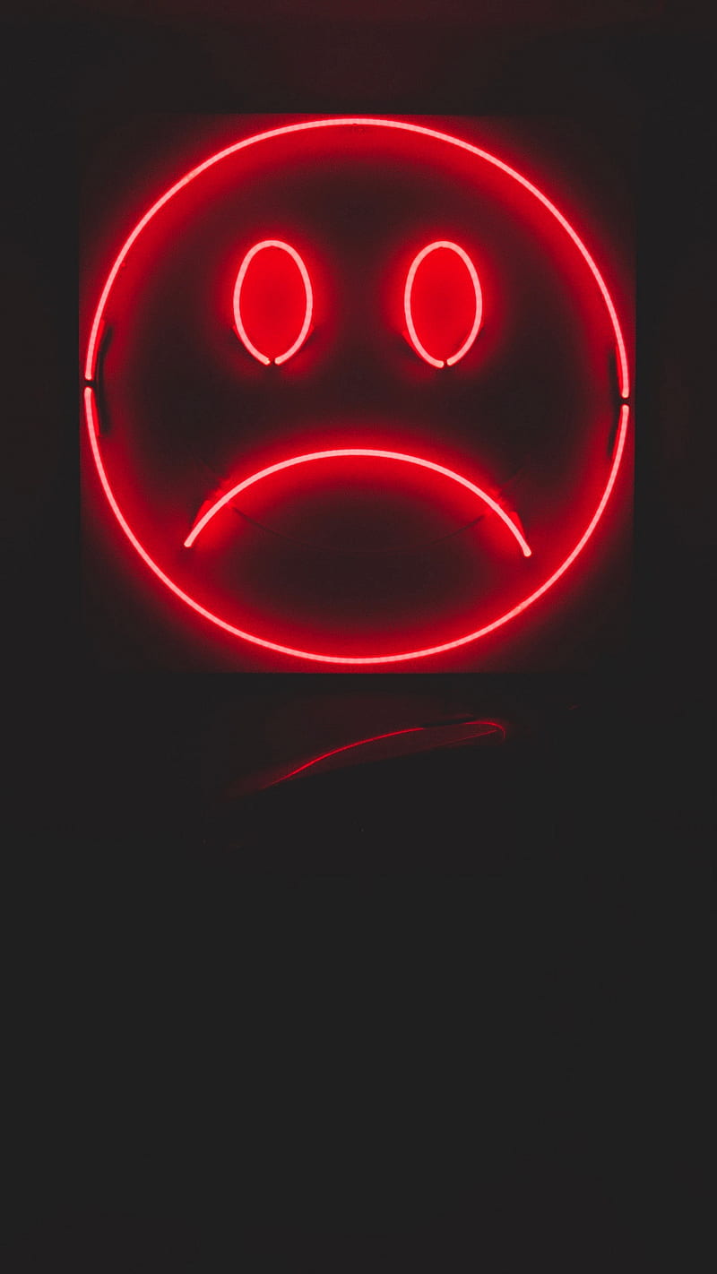 800x1422 Sad lightning, red, neon, dark, HD phone wallpaper