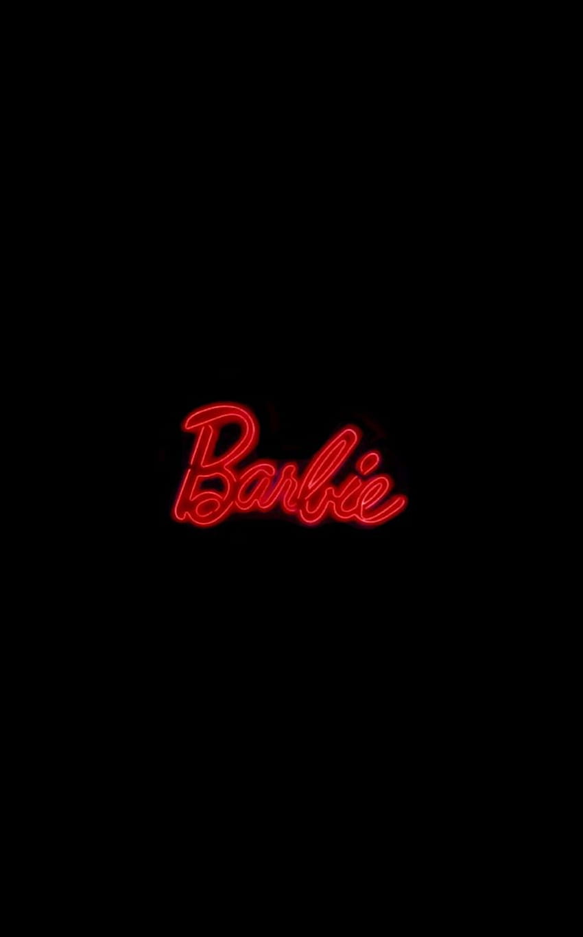 850x1365 NEON RED / ORANGE BARBIE SIGN. Red words, Red and black, Red aesthetic, Red Neon Logo HD phone wallpaper