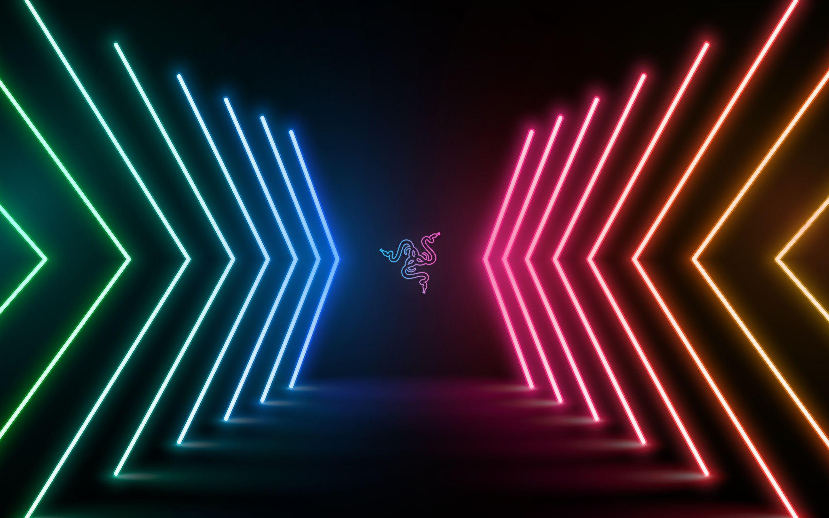 2880x1800 Razer Wallpaper 4K, Neon Lights, Colorful