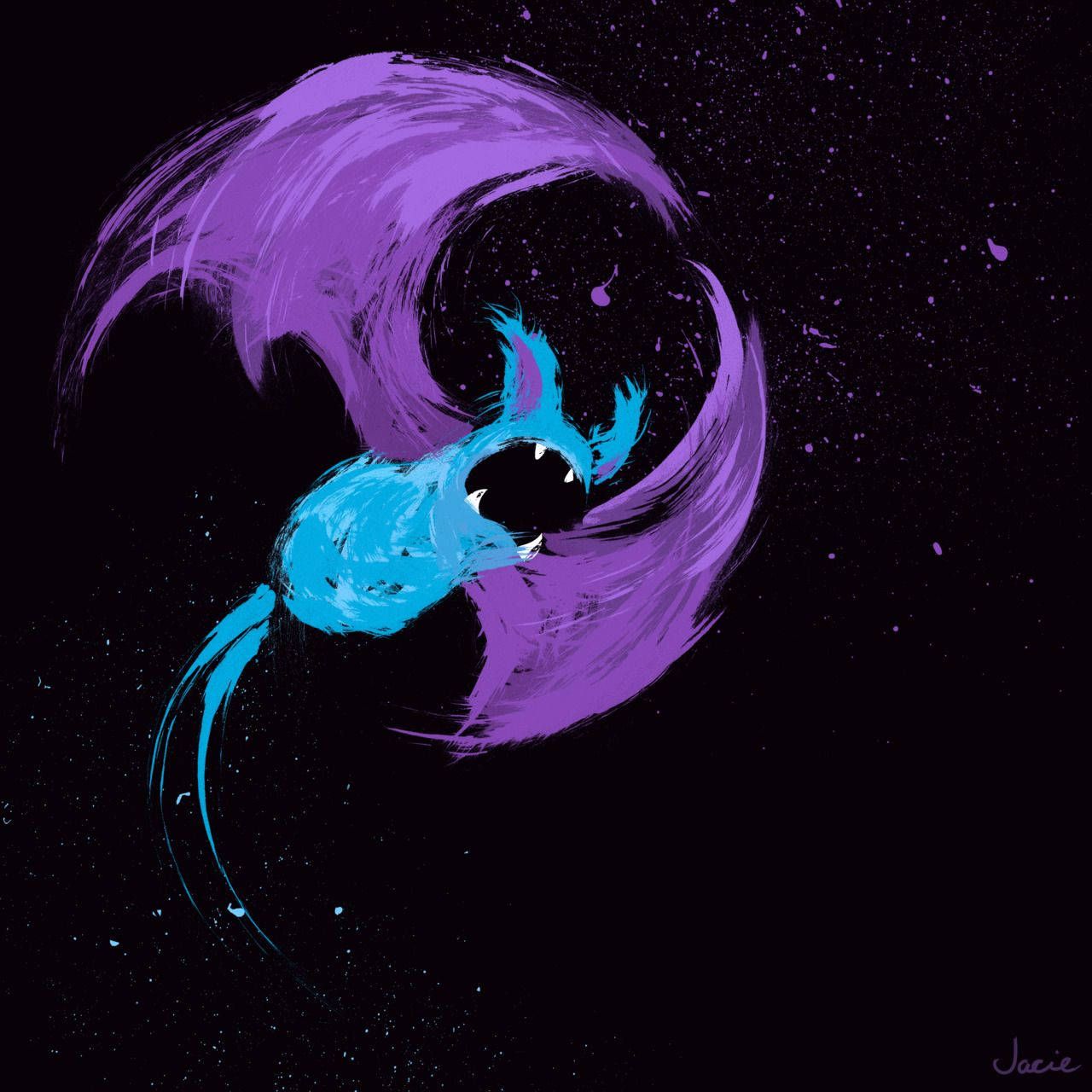 1280x1280 Download Zubat Digital Painting Wallpaper