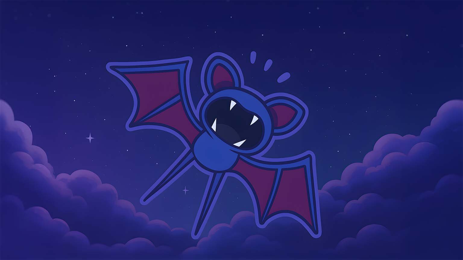 1536x864 Pokemon Zubat Night Flight Desktop Wallpaper