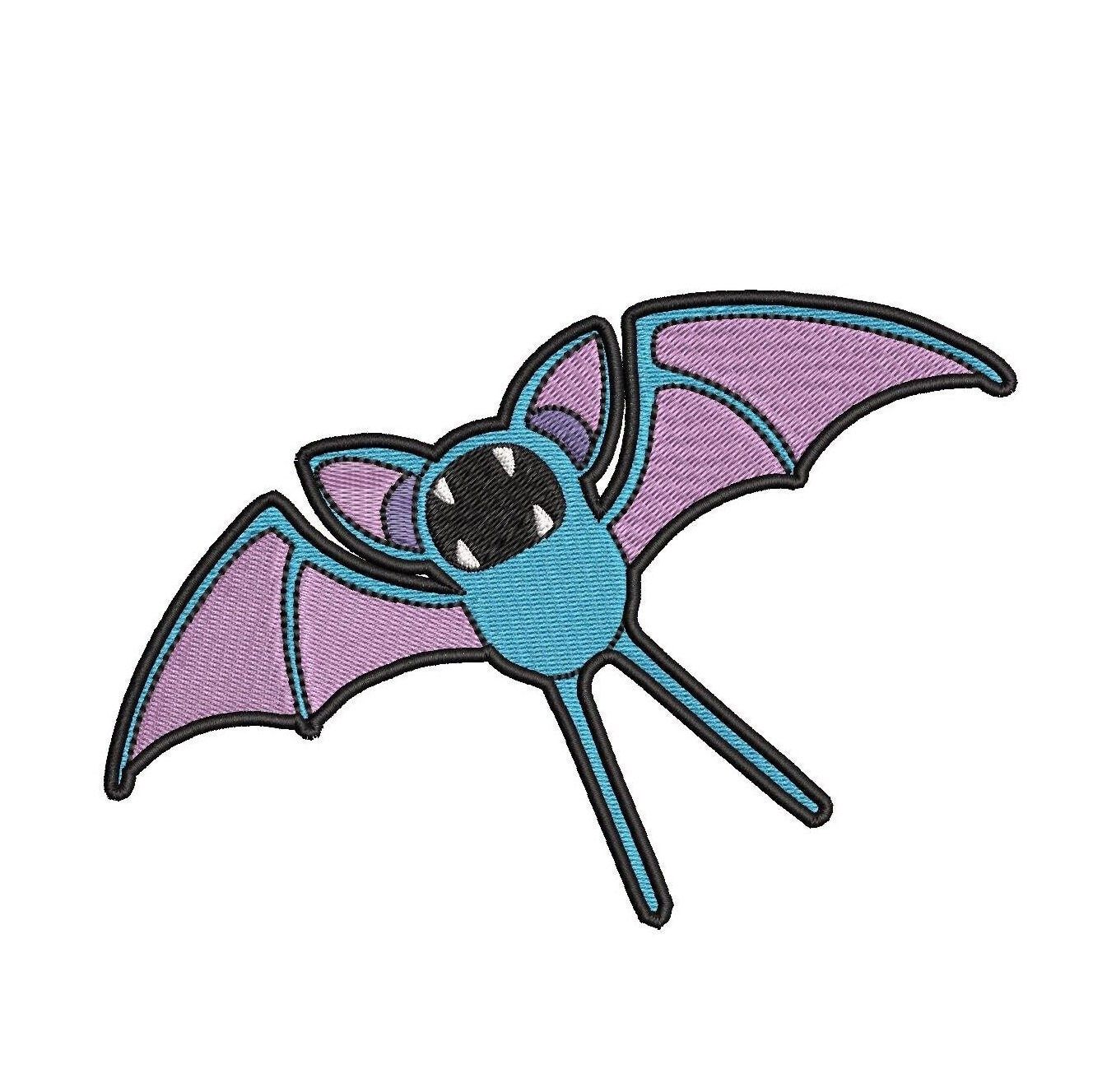 1328x1327 EMBROIDERY DESIGN Pokemon Zubat, Pokemon Zubat Embroidery Design File 4 Sizes