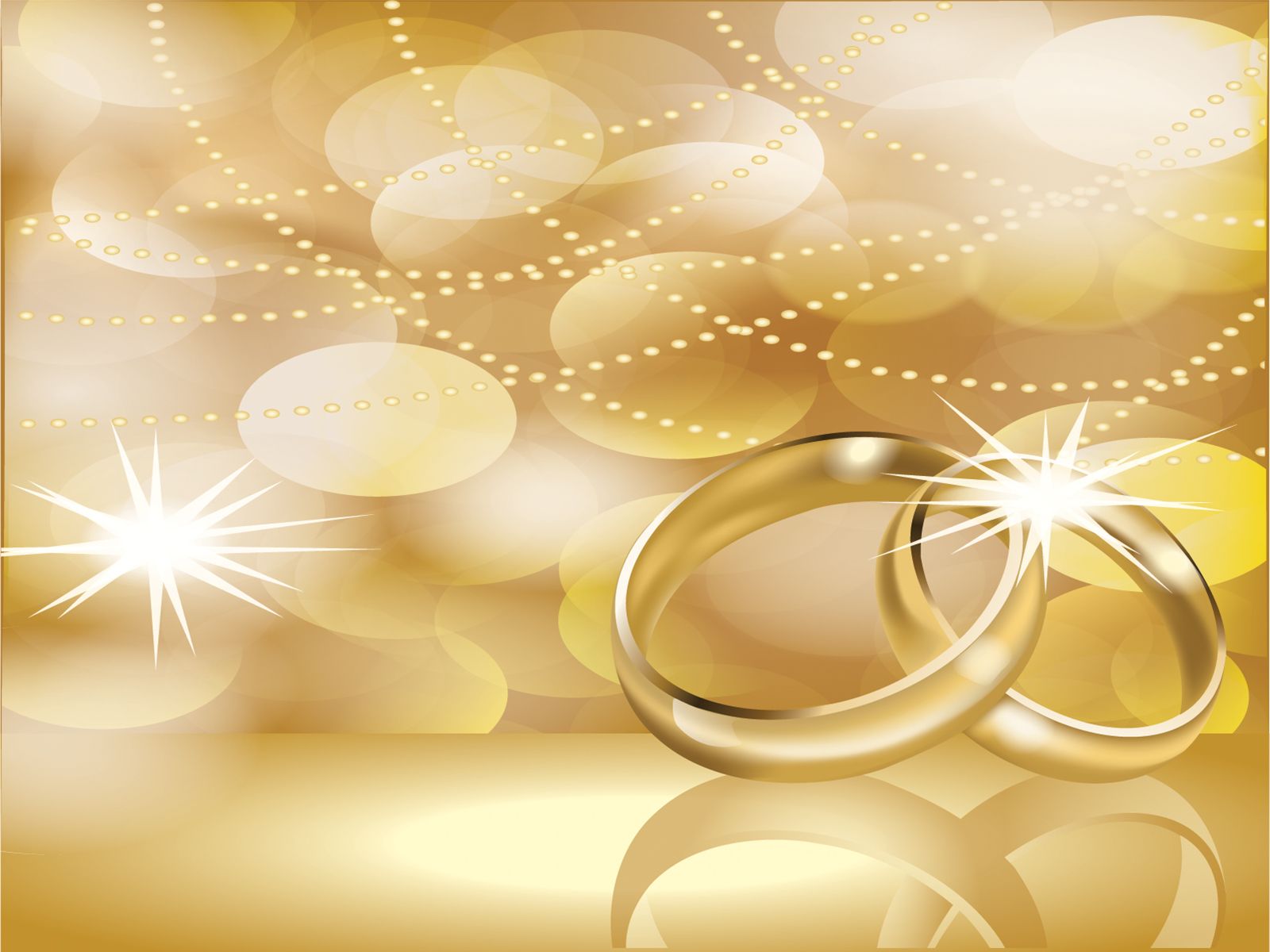 1600x1200 Wedding Rings Powerpoint Templates & Wildlife, Beauty & Fashion, Yellow Background