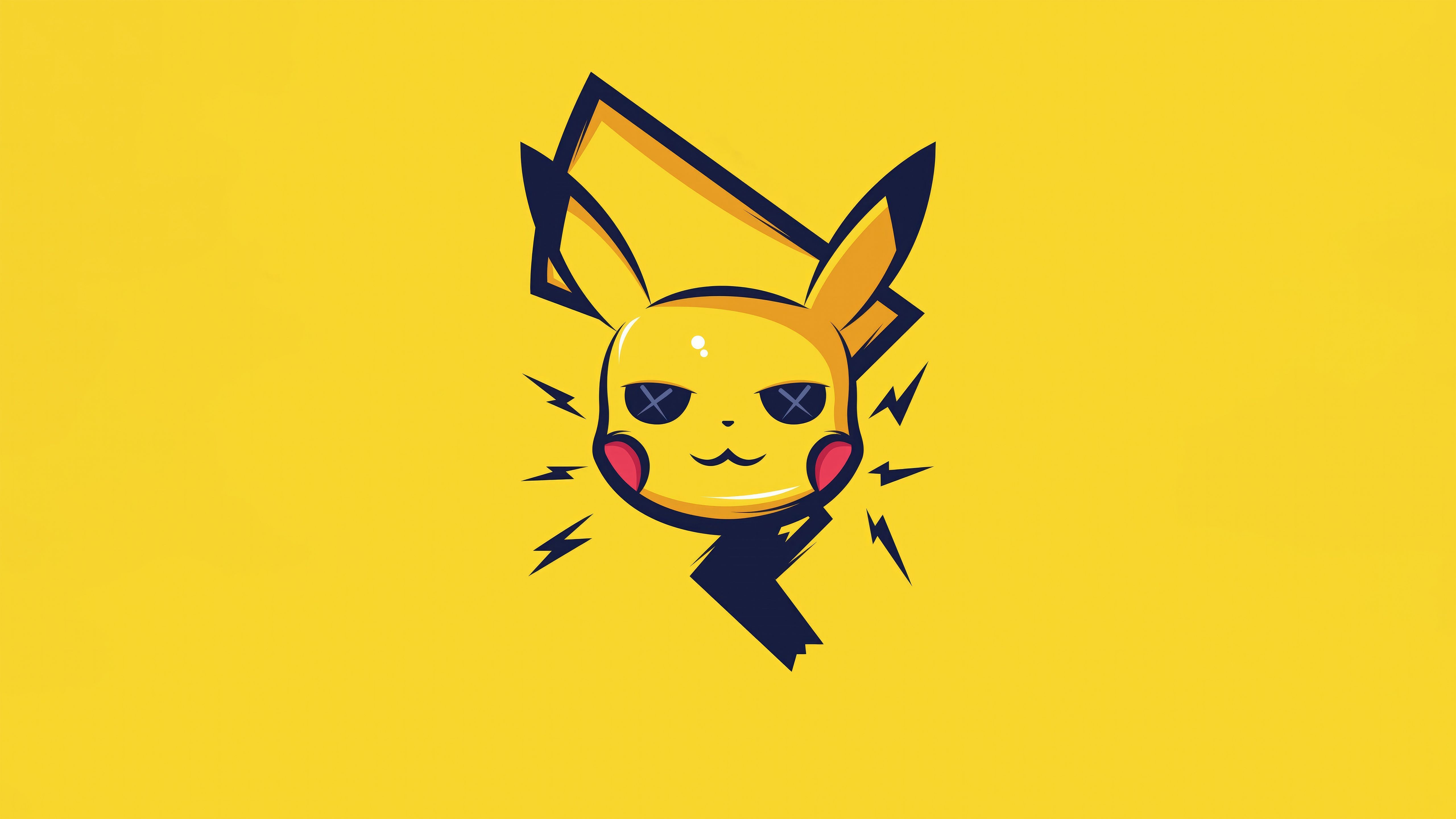 5120x2880 Ultra HD Minimalist Pikachu Anime Wallpaper