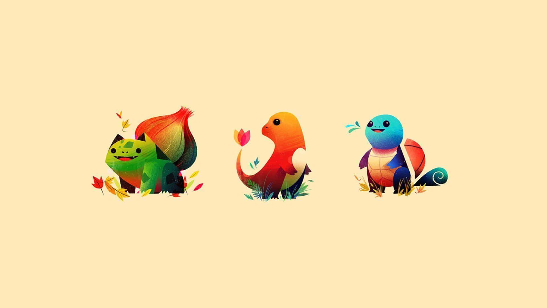 1920x1080 Download A Minimalist Take on the Iconic Characters from the Pokemon Franchise Wallpaper
