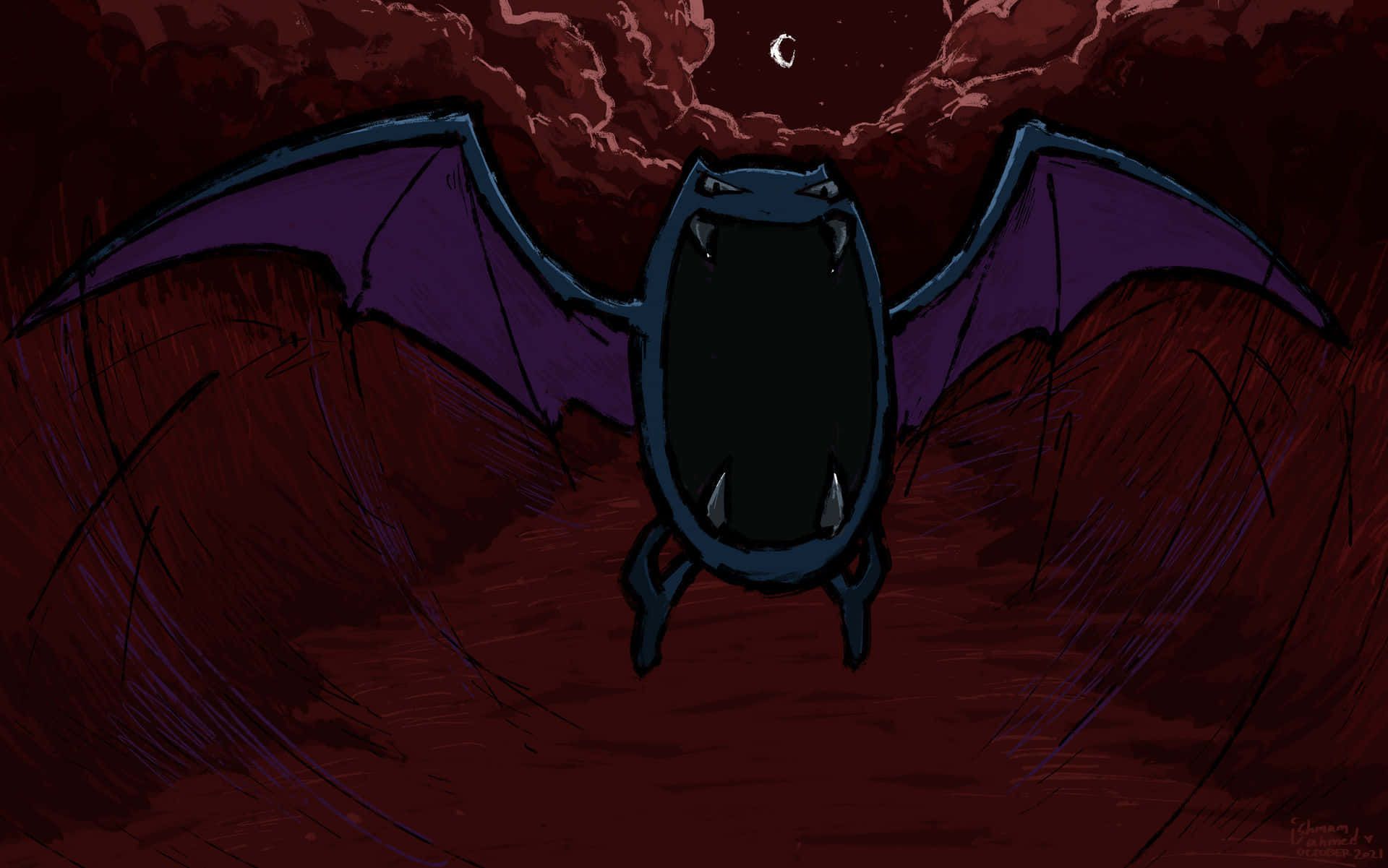 1920x1201 Download Golbat Against Red Sky Moon Wallpaper