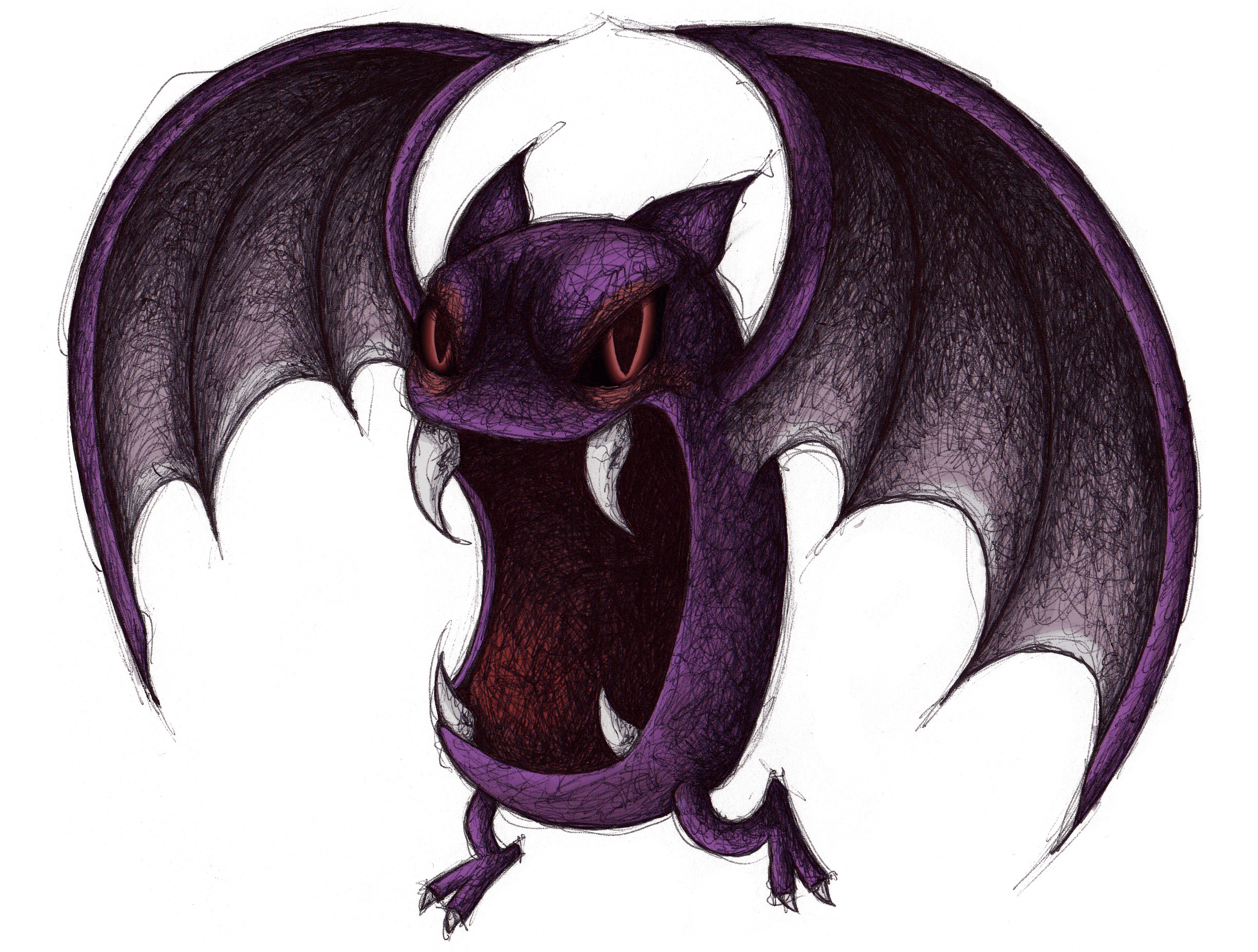 2445x1851 Golbat used Mean Look and Crunch!