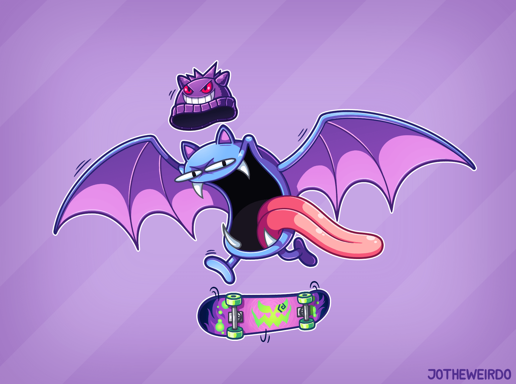 1708x1272 Skating Golbat by JoTheWeirdo on Newgrounds