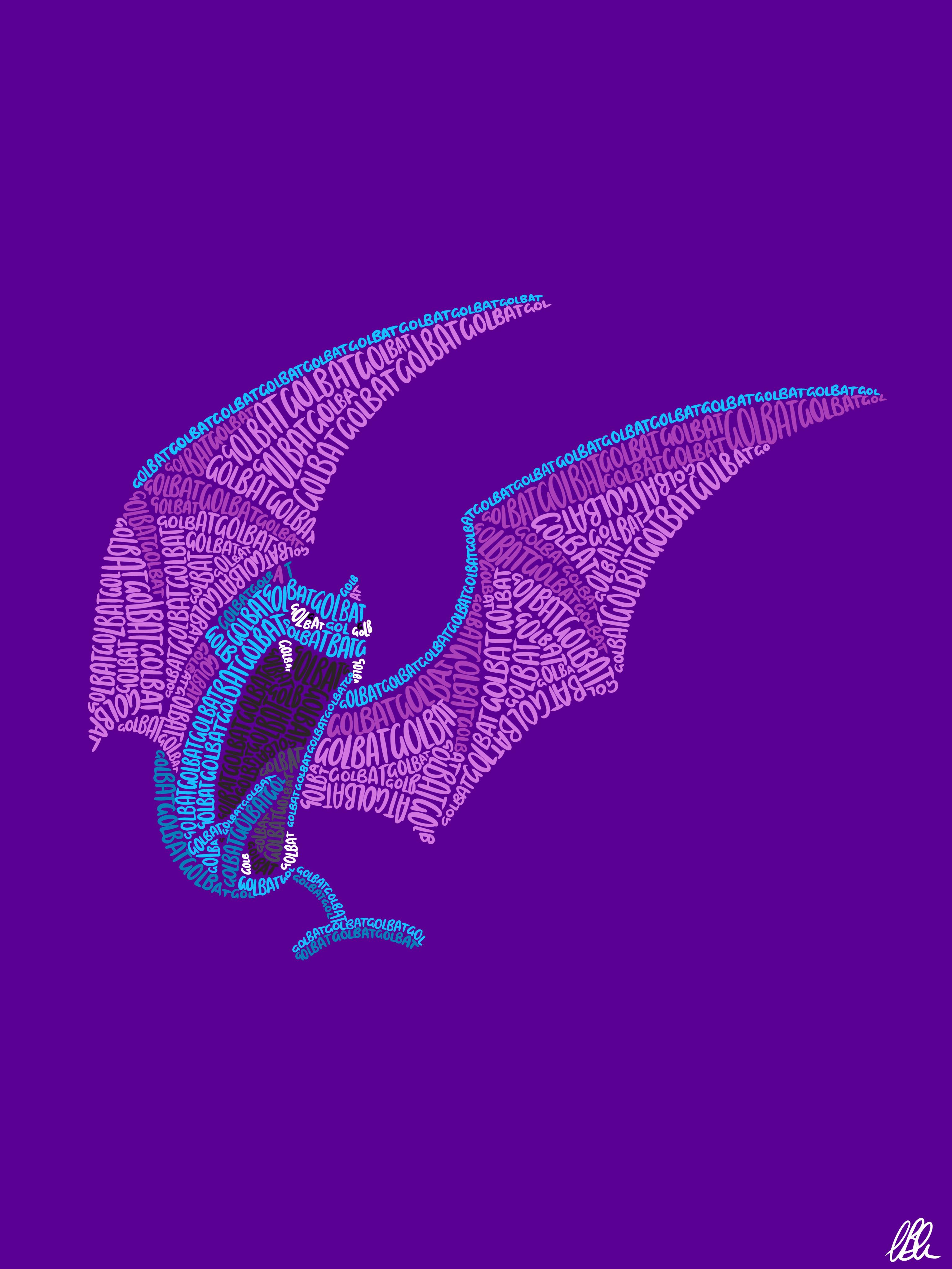 3072x4096 OC Golbat Made Of Golbats! (hand Written <3)