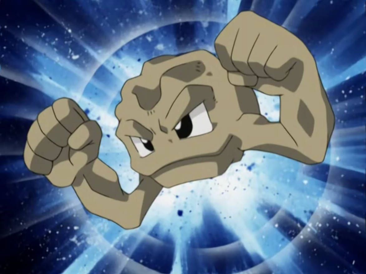 1174x881 Download Geodude With Starry Blue Background Wallpaper