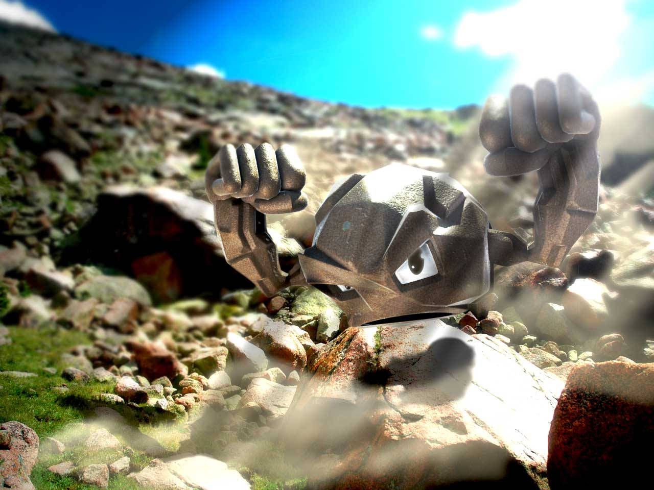 1280x960 Download Shiny Geodude In The Sunlight Wallpaper
