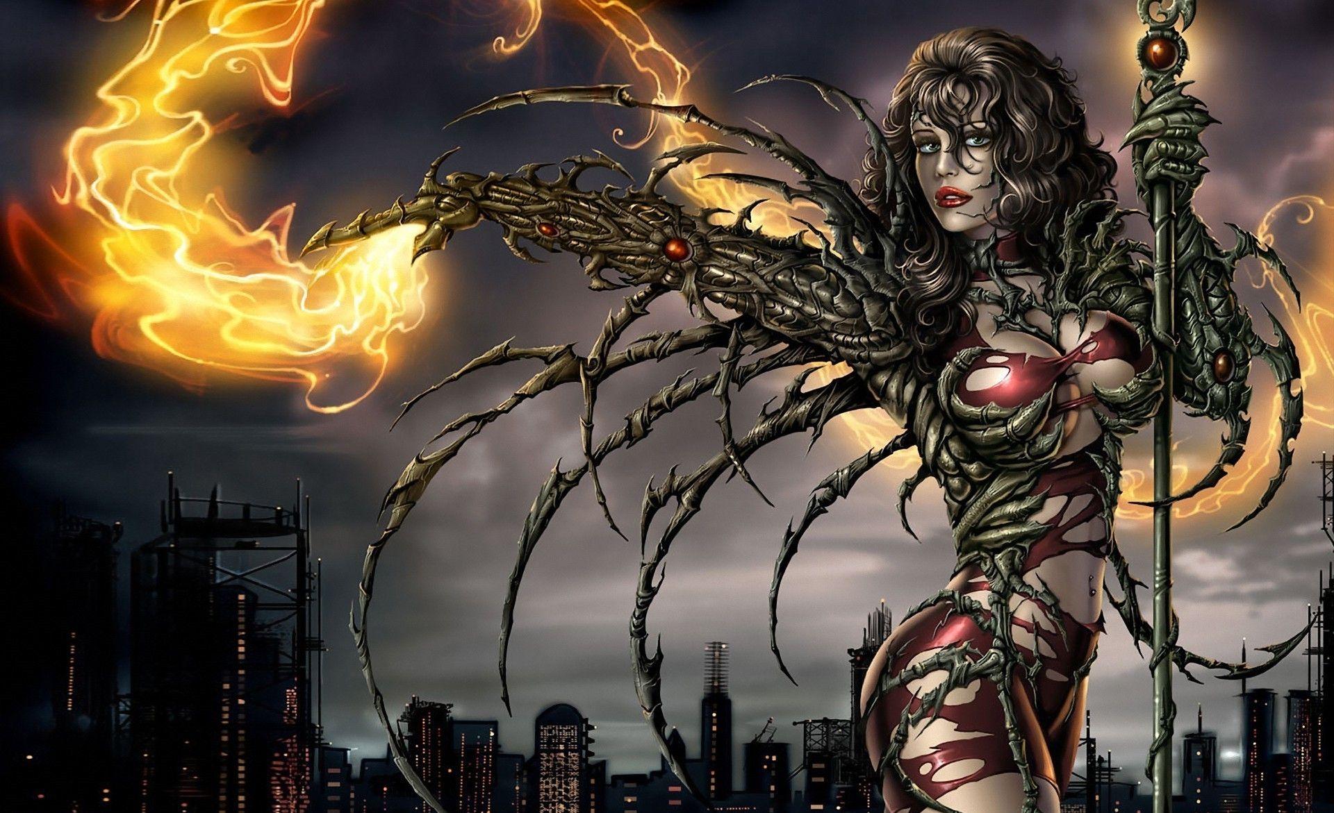 1920x1171 fantasy Art, Magic, Witchblade, Sara Pezzini, Comic Art, Comic