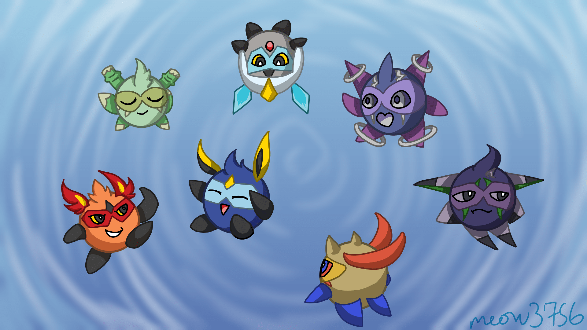 1920x1080 Drew a wallpaper of Myteys (including my own fanmade ones)