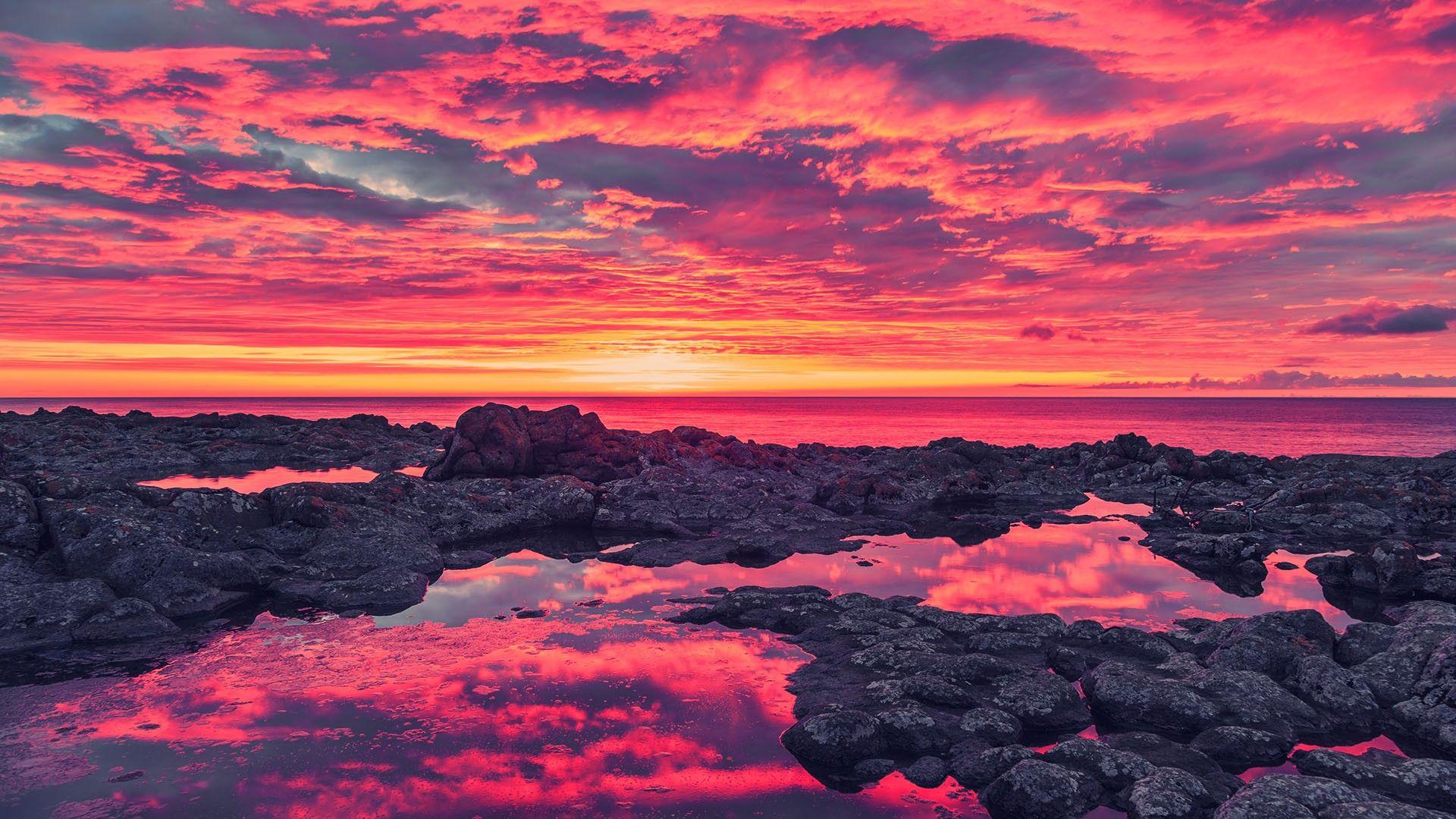 1920x1080 seascapes, Oceans, Seas, Nature, Colors, Sunsets, Sunrises