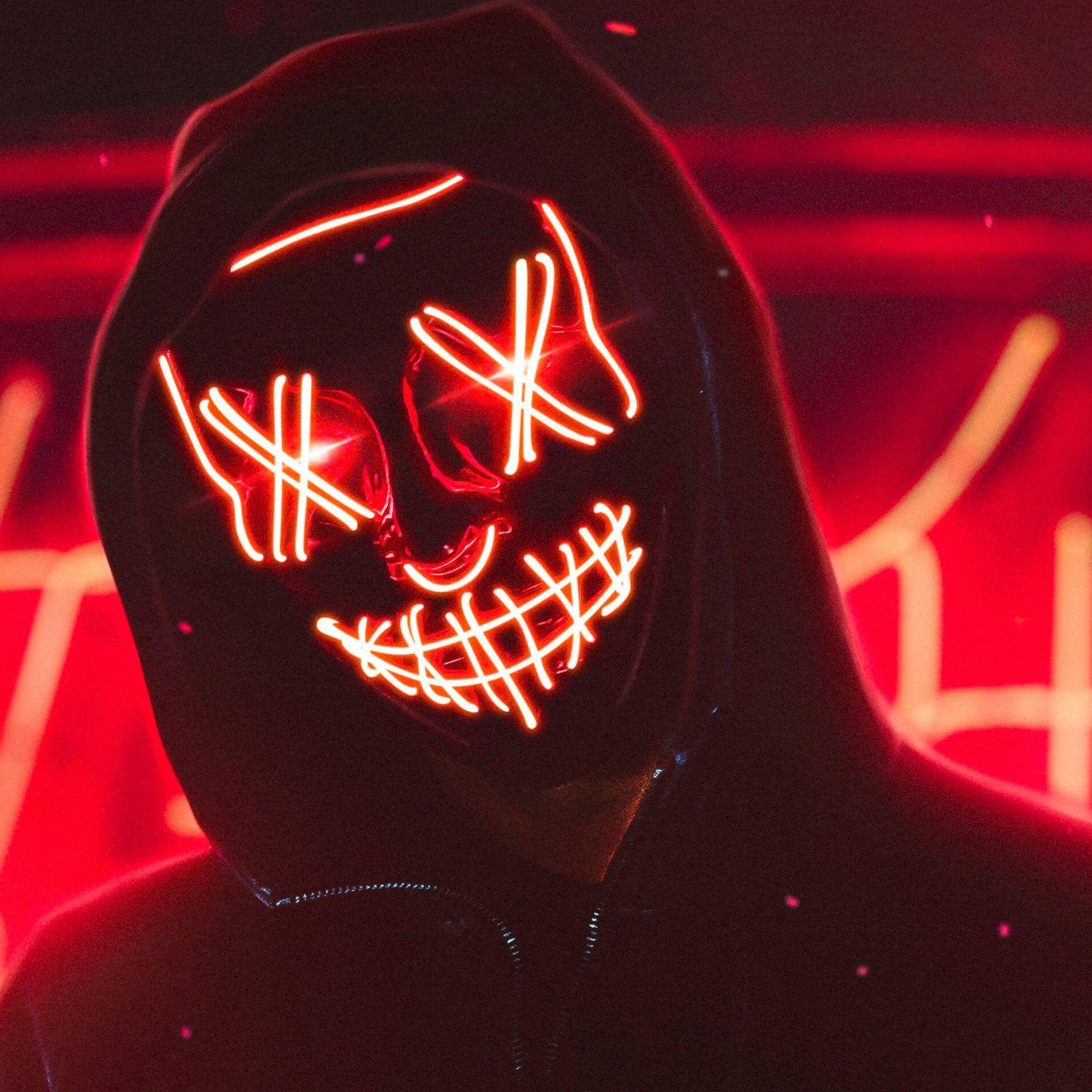 2048x2048 Neon Mask Wallpaper