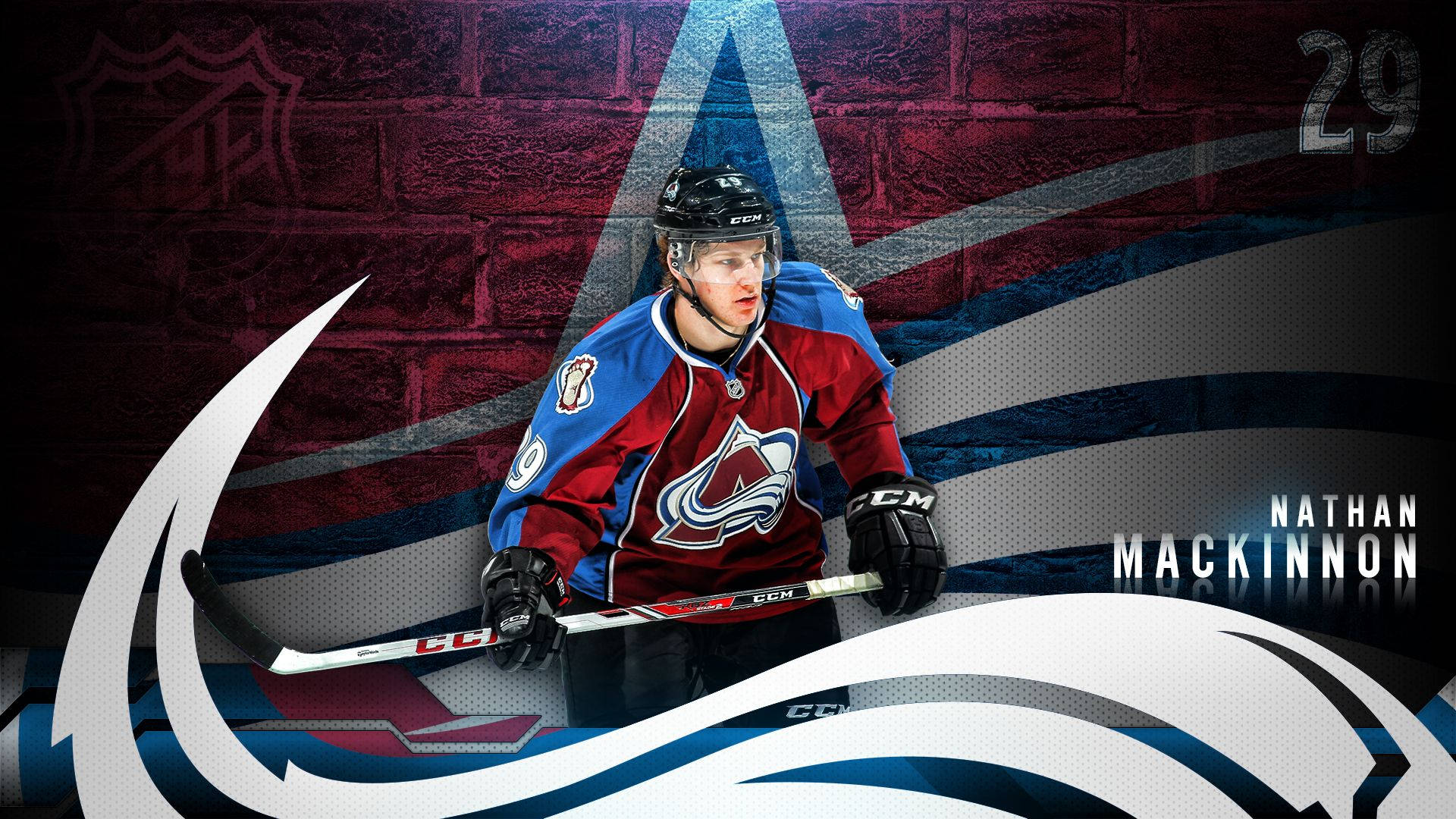 1920x1080 Download Nathan MacKinnon Graphic Art Ice Hockey Center Wallpaper