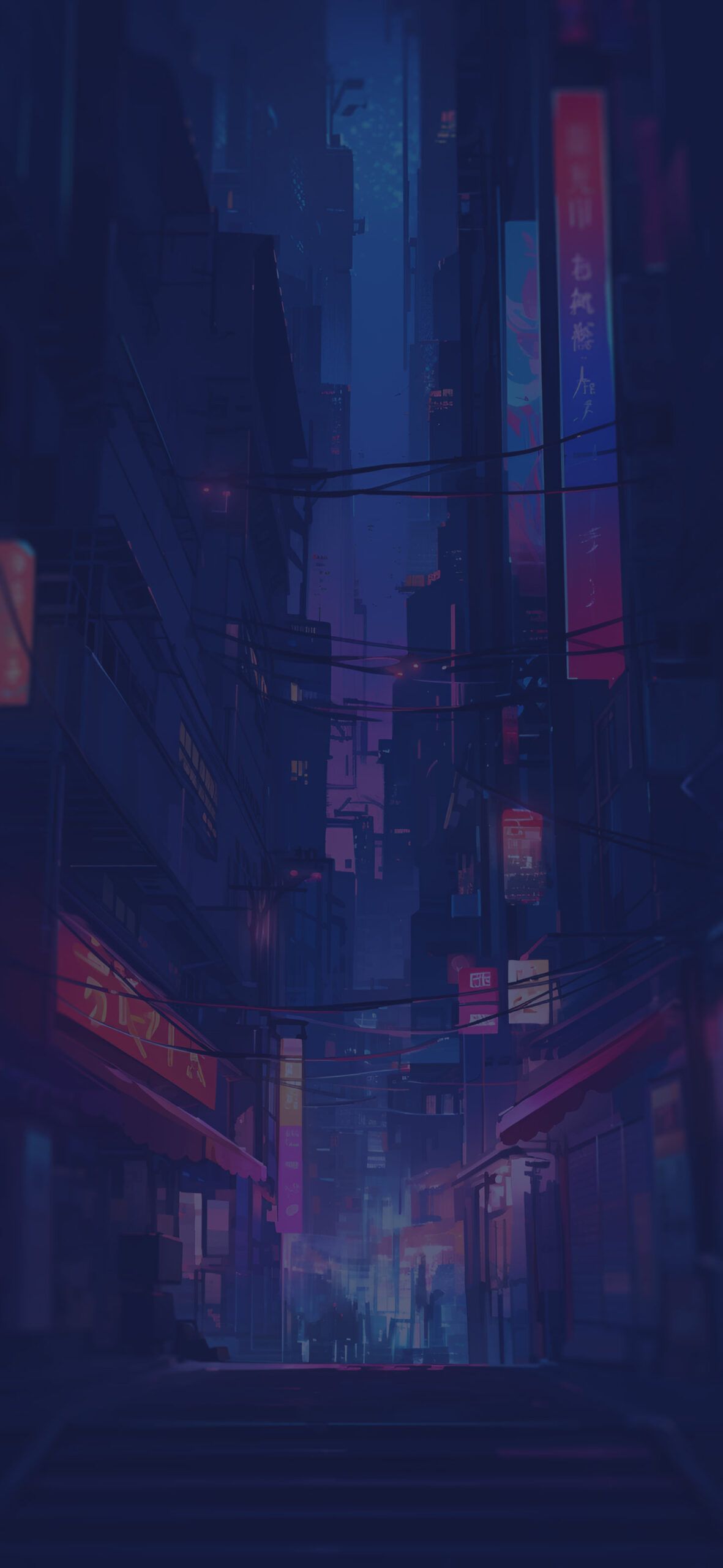 1181x2560 Neon Lights of Eastern City Urban Wallpaper Wallpaper HD