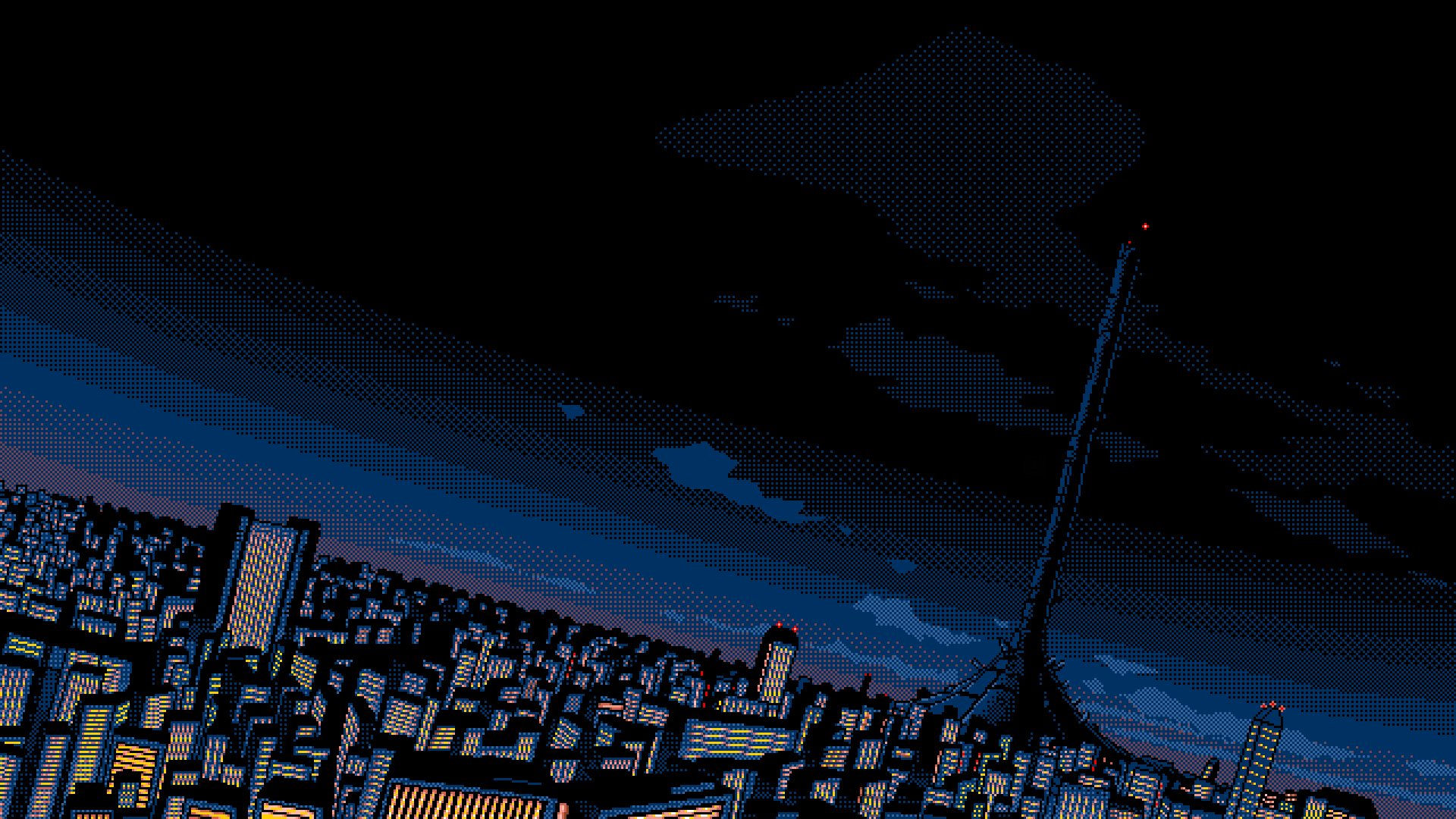 1920x1080 Pixel Art Cityscape: Stunning HD Wallpaper for Urban Aesthetics