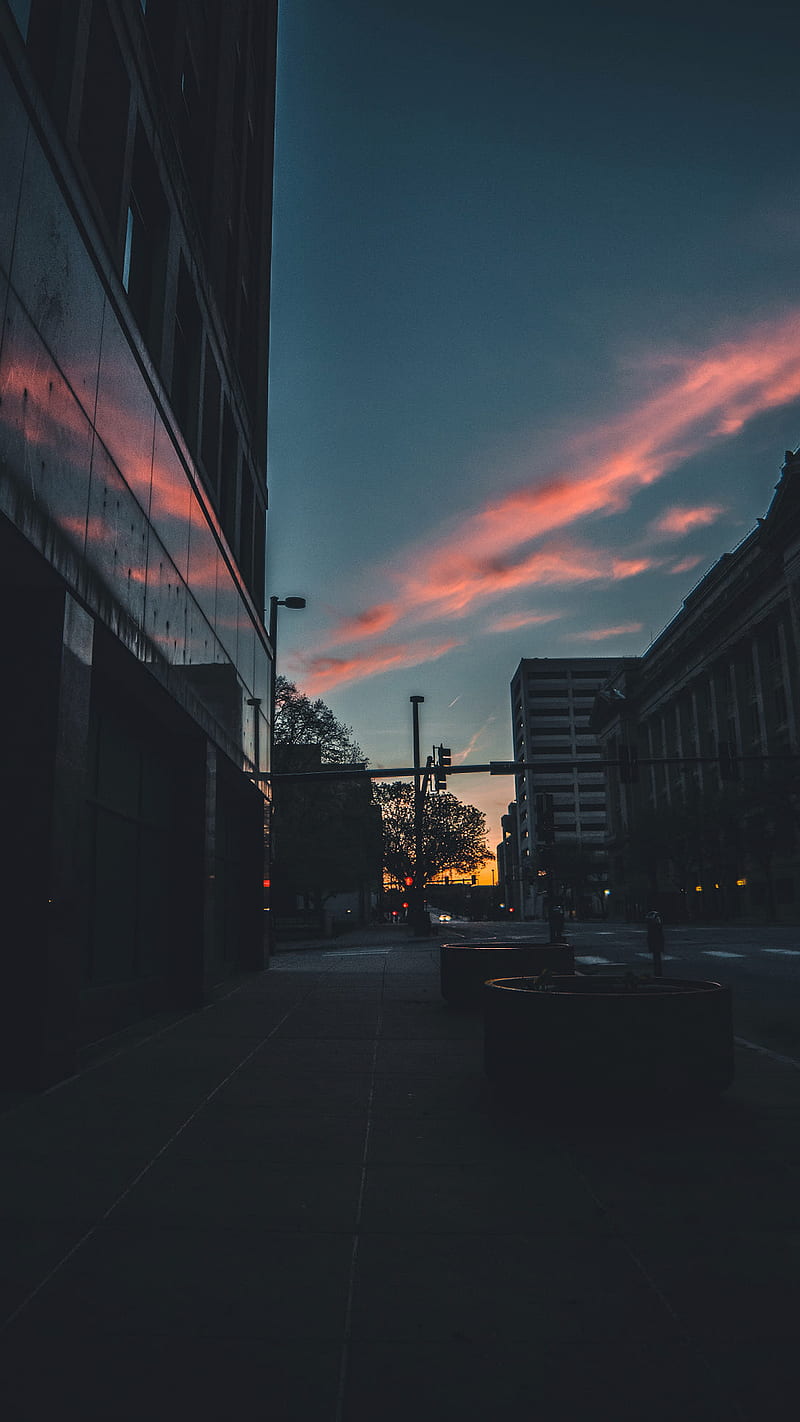 800x1422 Skyscraper, urban, dark, city, street, HD phone wallpaper