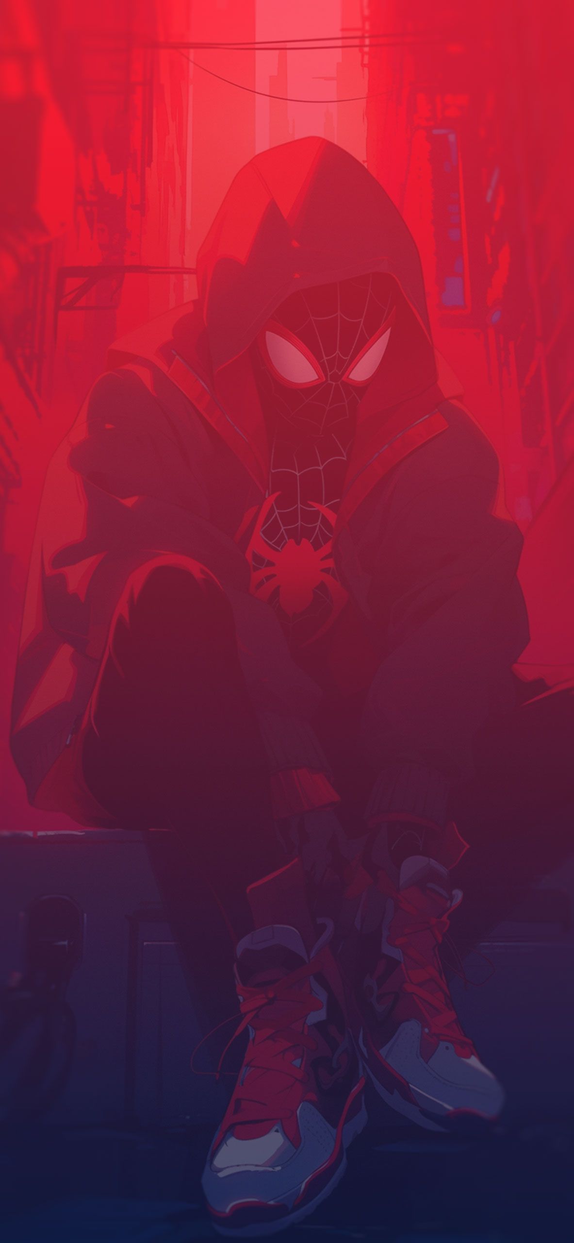1183x2560 Miles Morales Urban Aesthetic Wallpaper Man Wallpaper