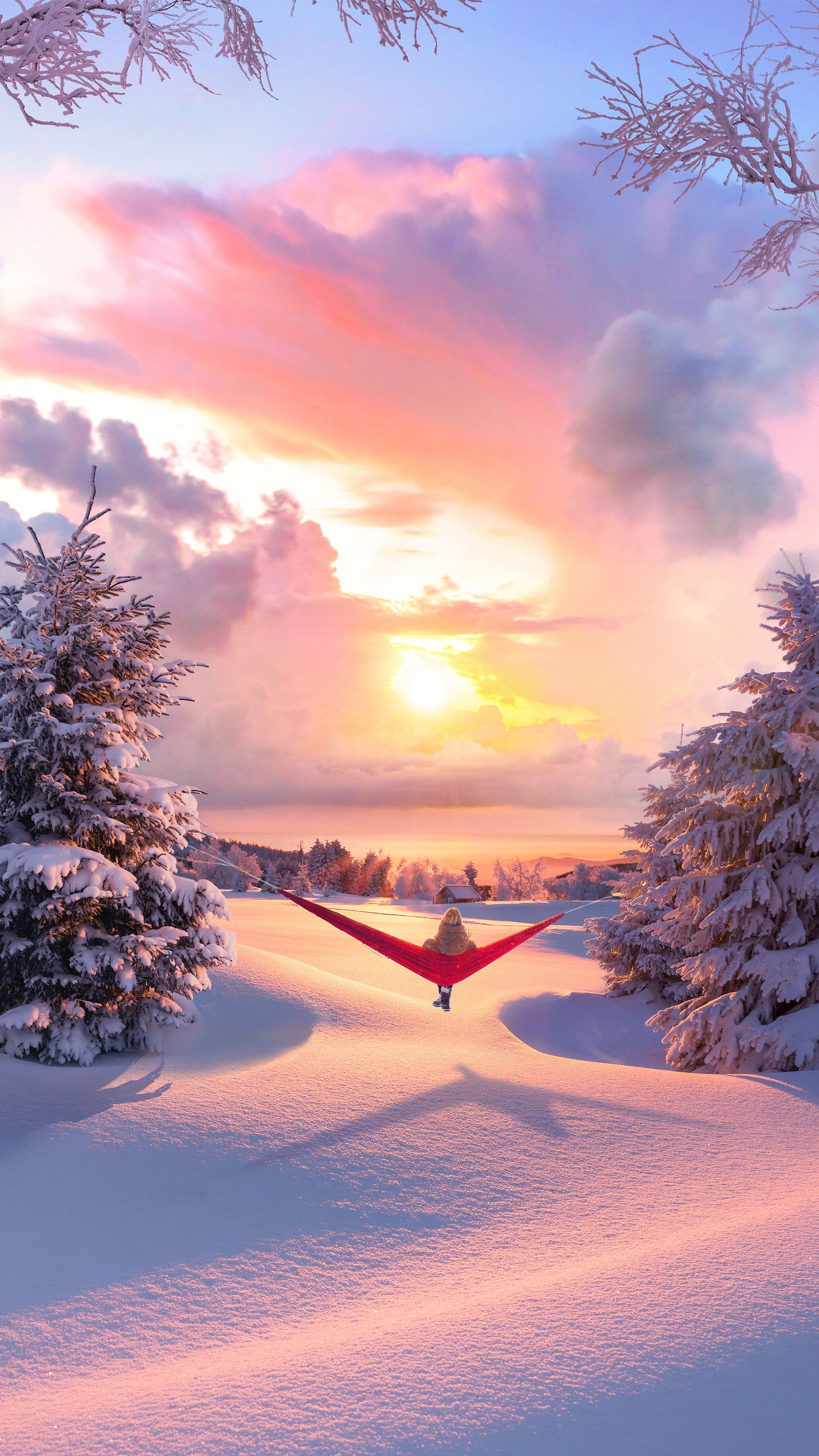 2160x3840 Wallpaper Aesthetic Winter, Aesthetics, Winter, Snow, Cloud, Background Free Image
