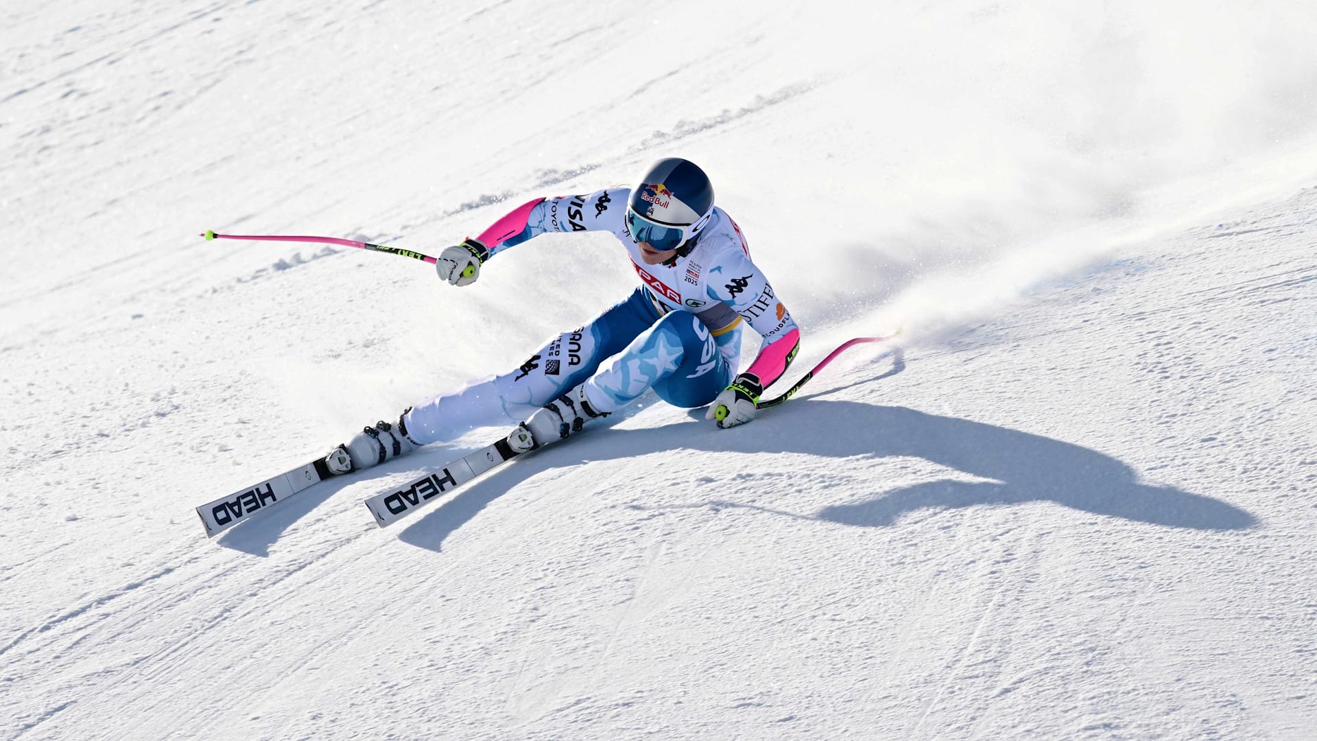 1920x1080 Lindsey Vonn skis out and clutches arm at first world championships race in six years