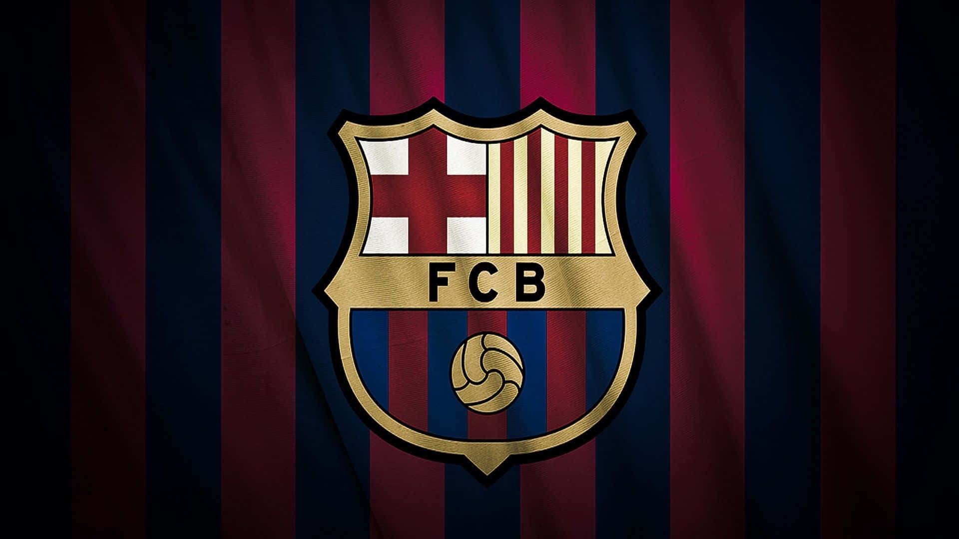 1920x1080 Download FC Barcelona Logo Stamped On Flag Desktop Wallpaper