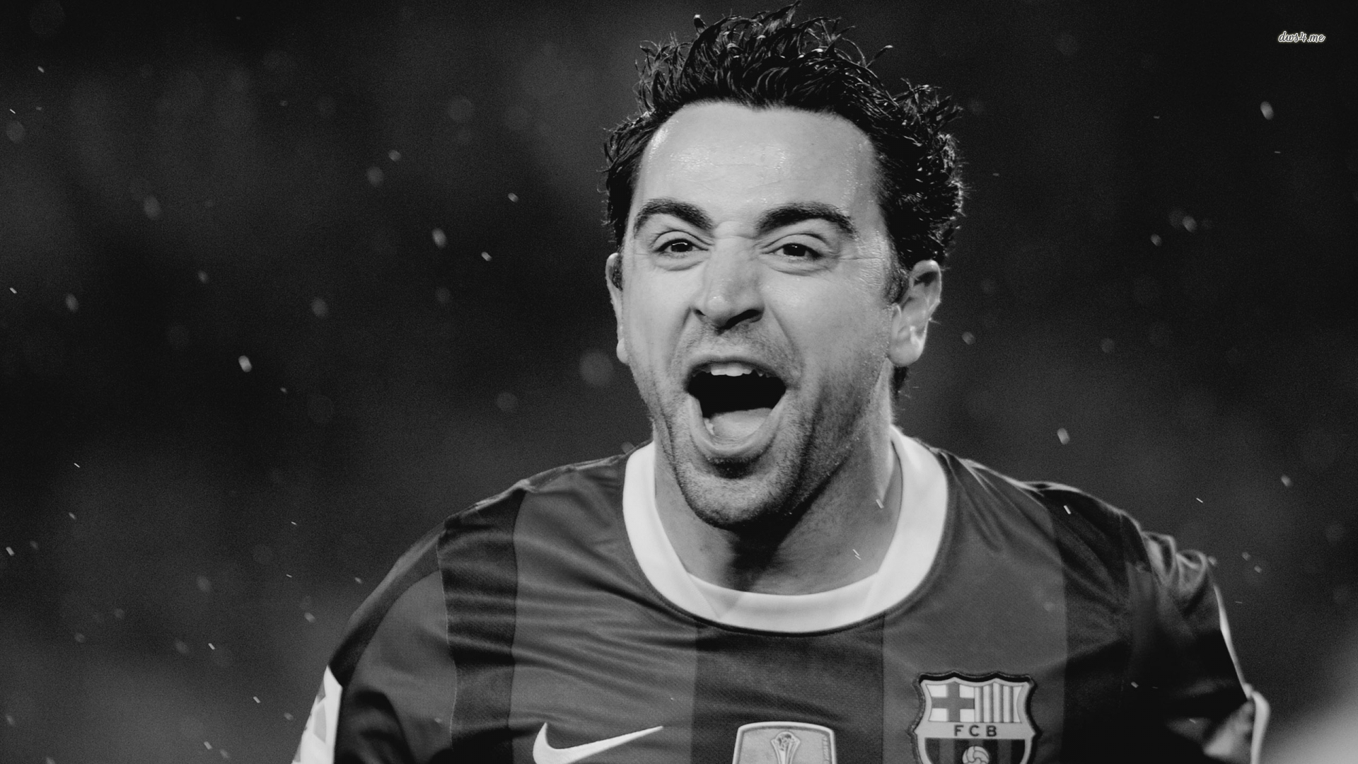 1920x1080 Barcelona Xavi Hernandez in dark colors Desktop wallpaper 1920x1080