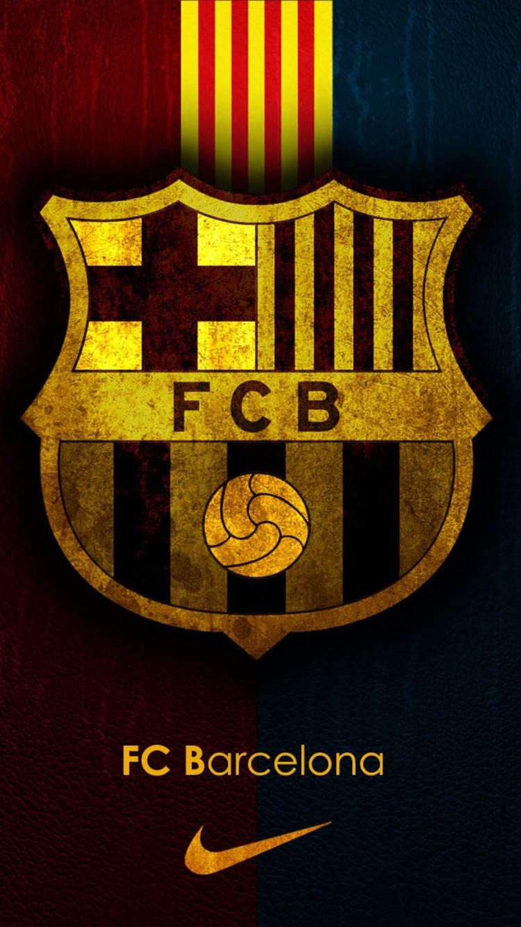 750x1334 FC Barcelona Team Logo Background iPhone 8 Wallpaper Free Download