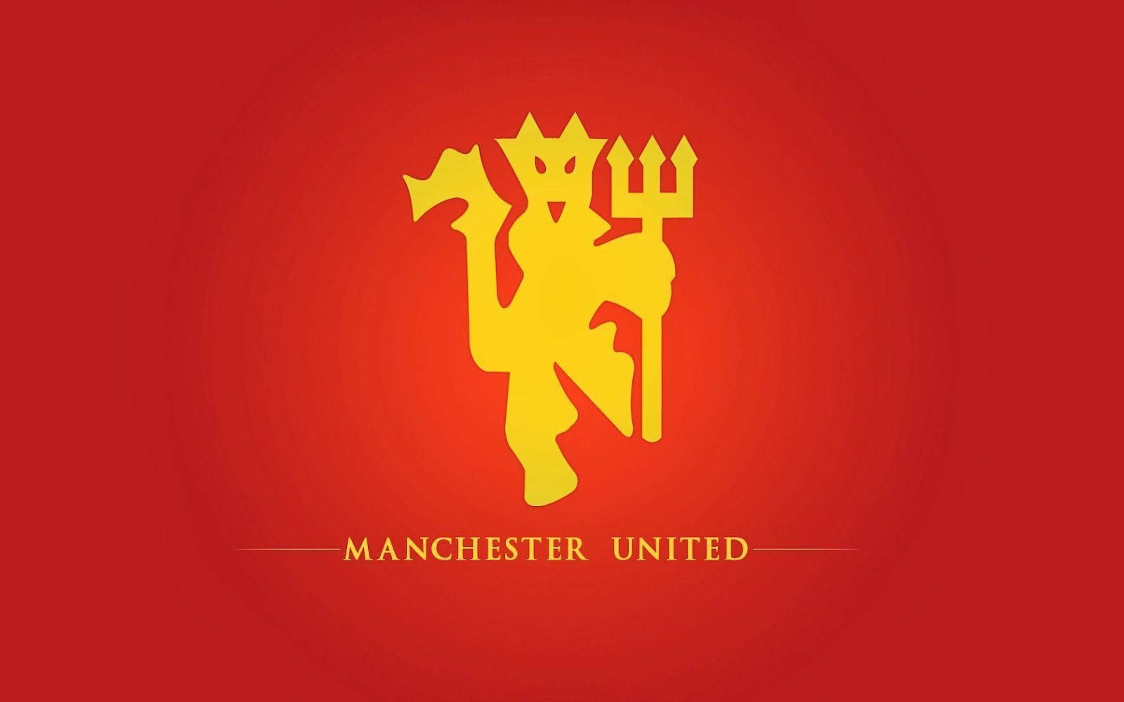 1600x1000 Download Vibrant And Iconic Manchester United Logo On A Dark Background Wallpaper