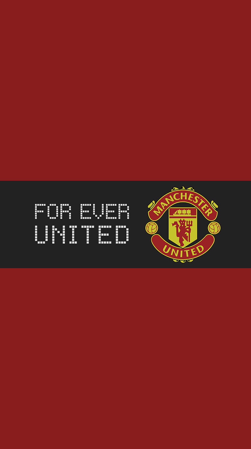 800x1429 Forever United, black, logo red, man utd, HD phone wallpaper