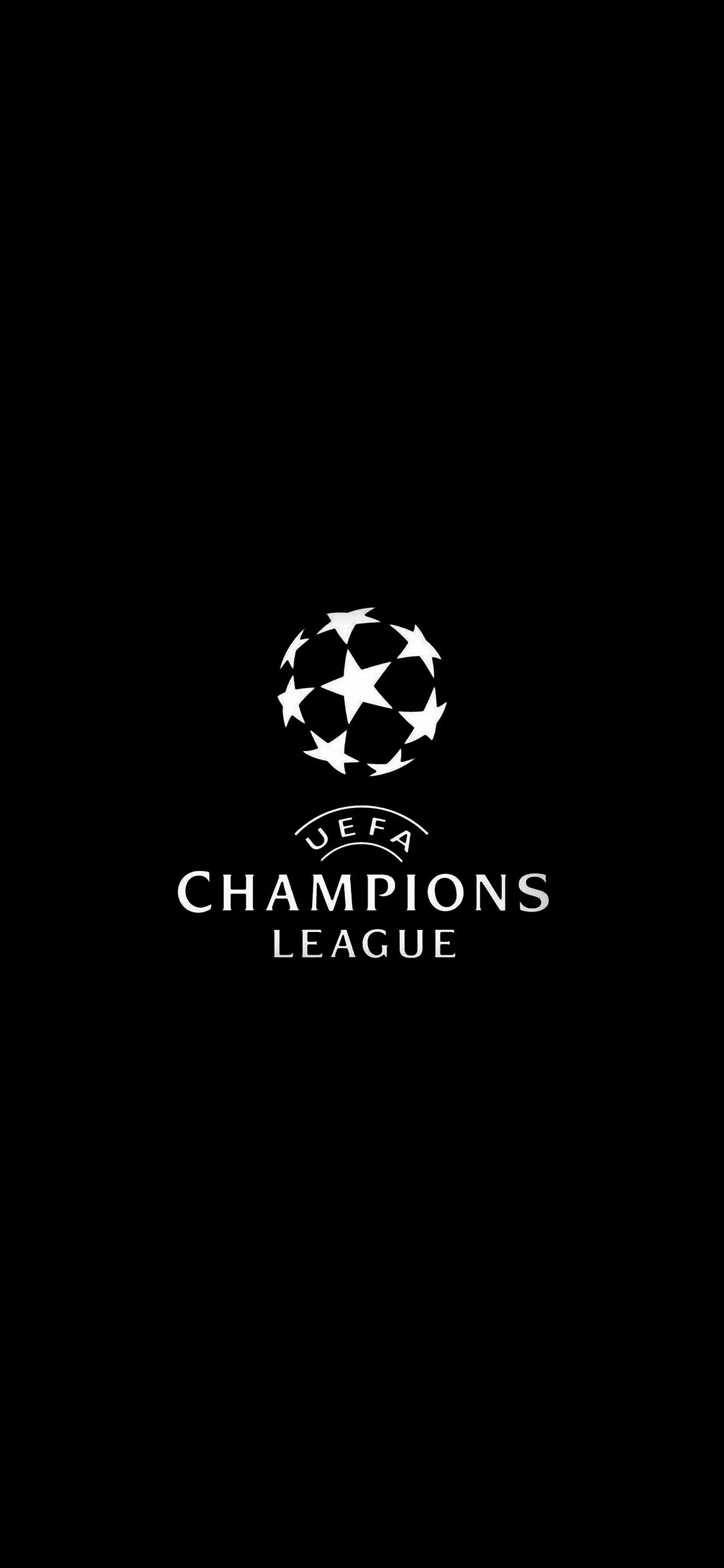 1125x2436 iPhone X wallpaper. champions league europe logo soccer art illustration dark bw