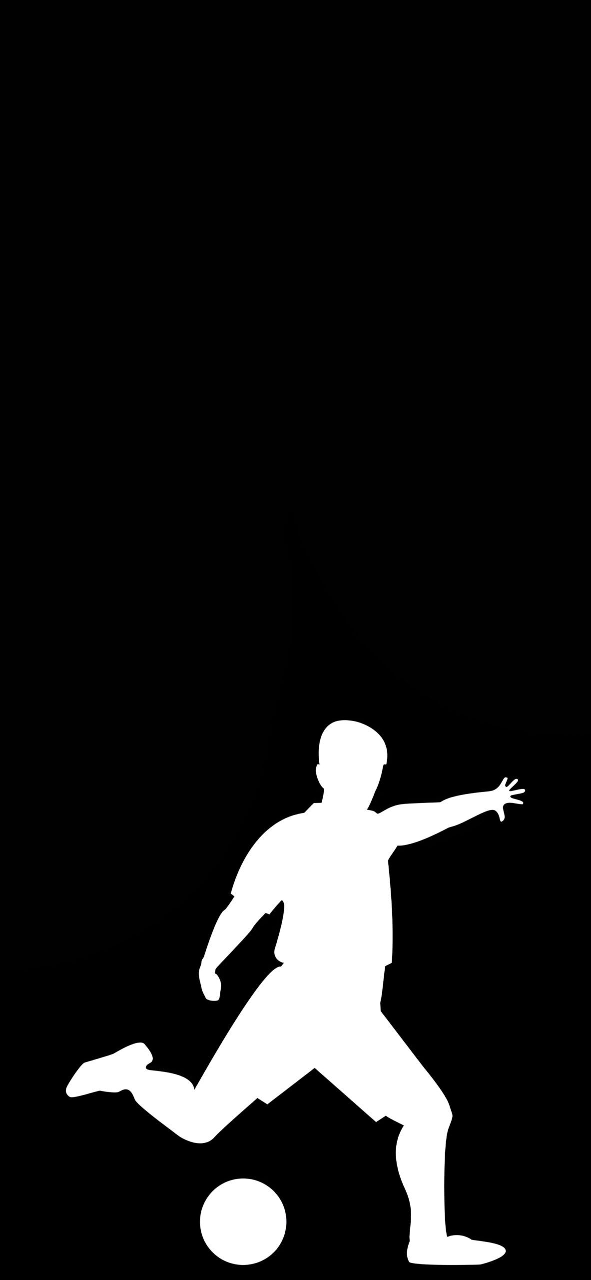 1183x2560 Minimalist Soccer Player Black Wallpaper Sports Wallpaper