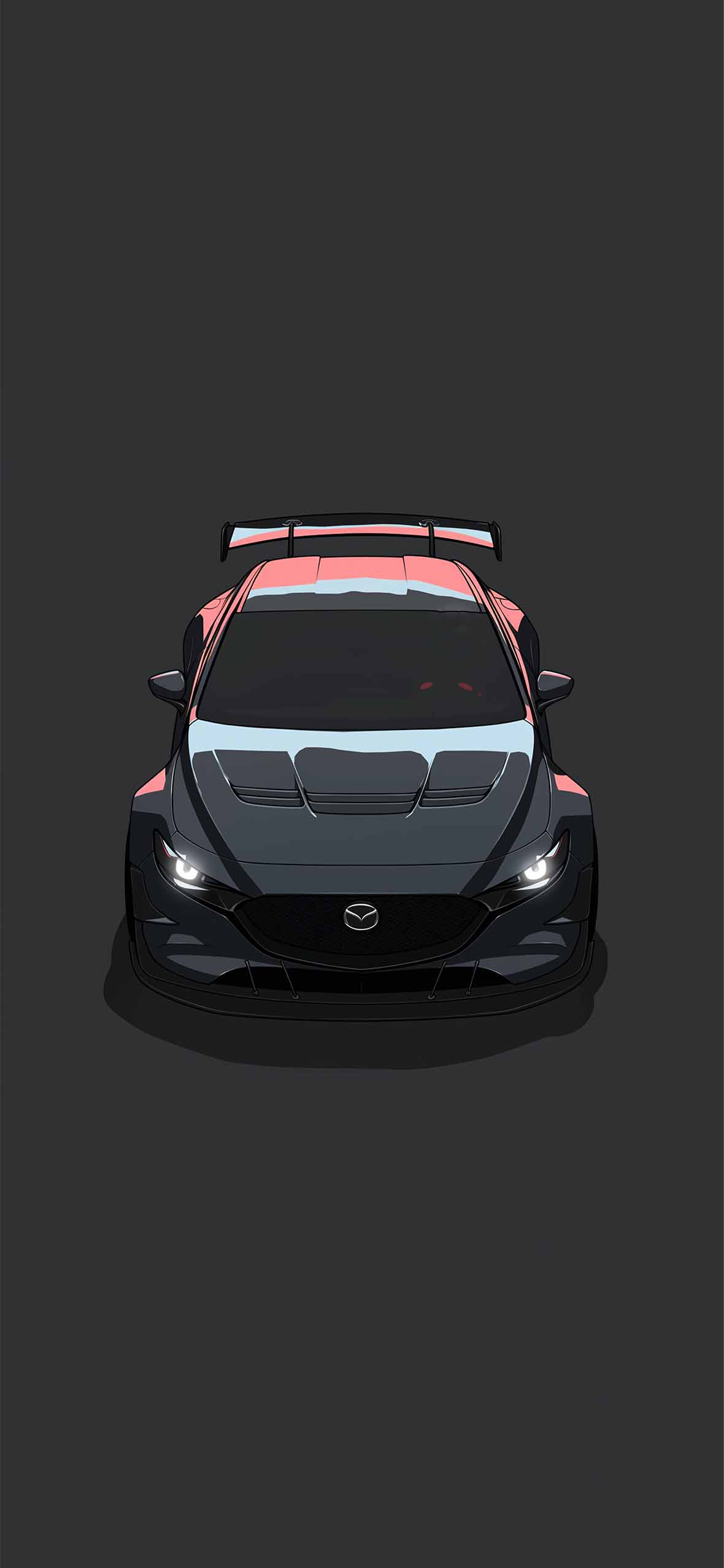 1180x2554 Dark Mazda Sport Car Front View Dark Wallpaper