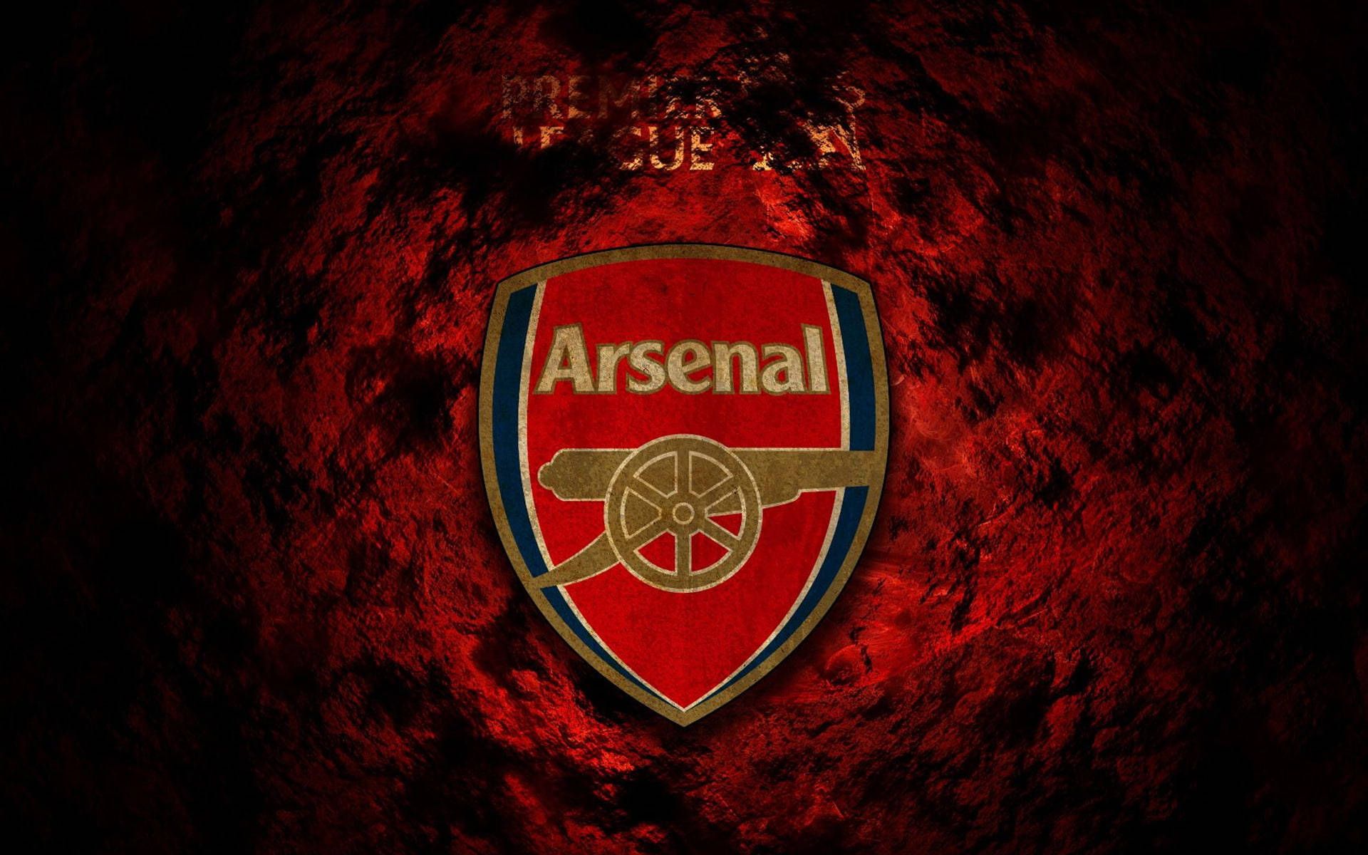 1920x1200 Download Grunge Red Arsenal Logo Wallpaper