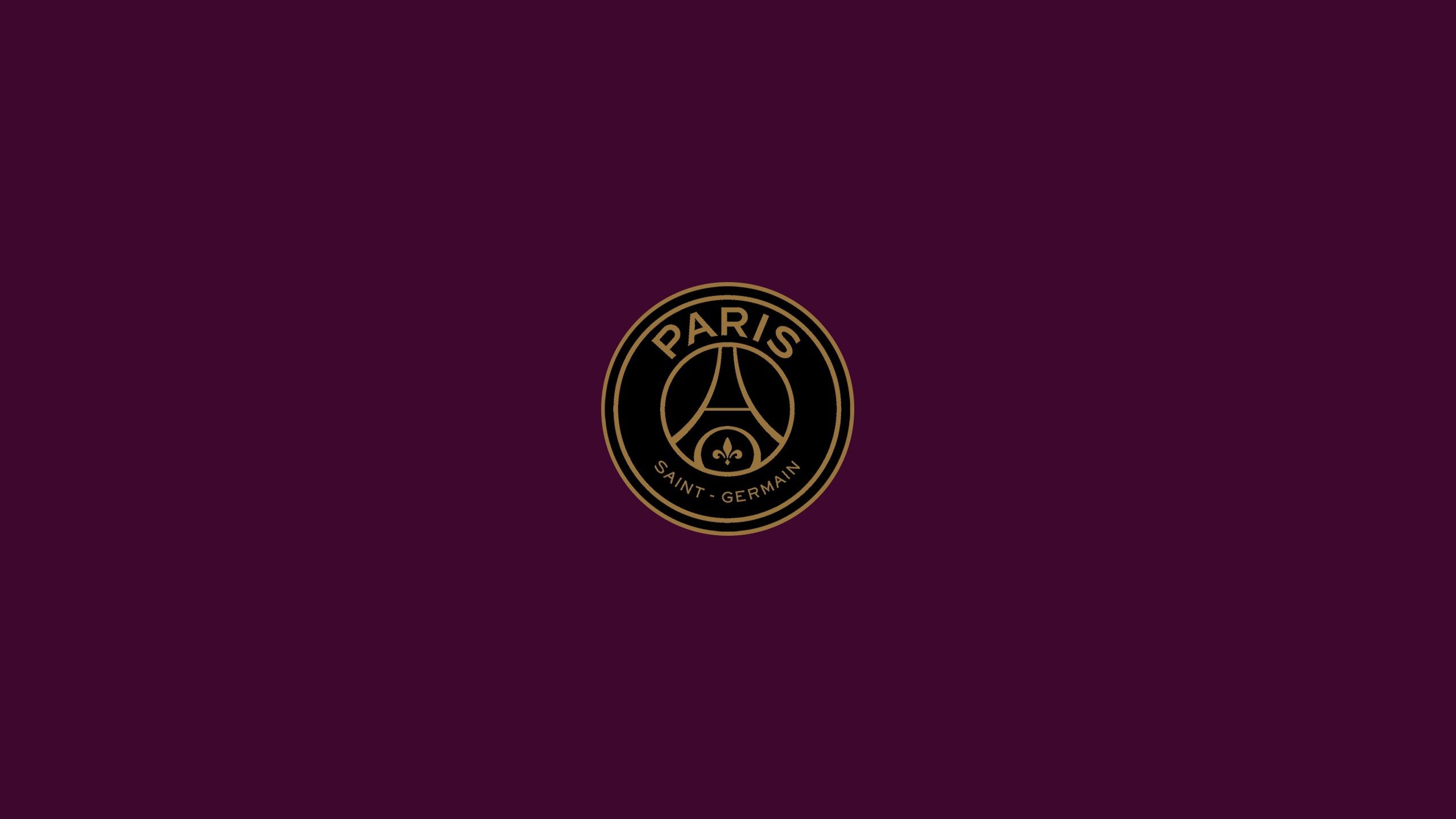 2560x1440 Crest Emblem Logo Soccer Symbol Dark Purple Background HD Paris Saint Germain F.C Wallpaper