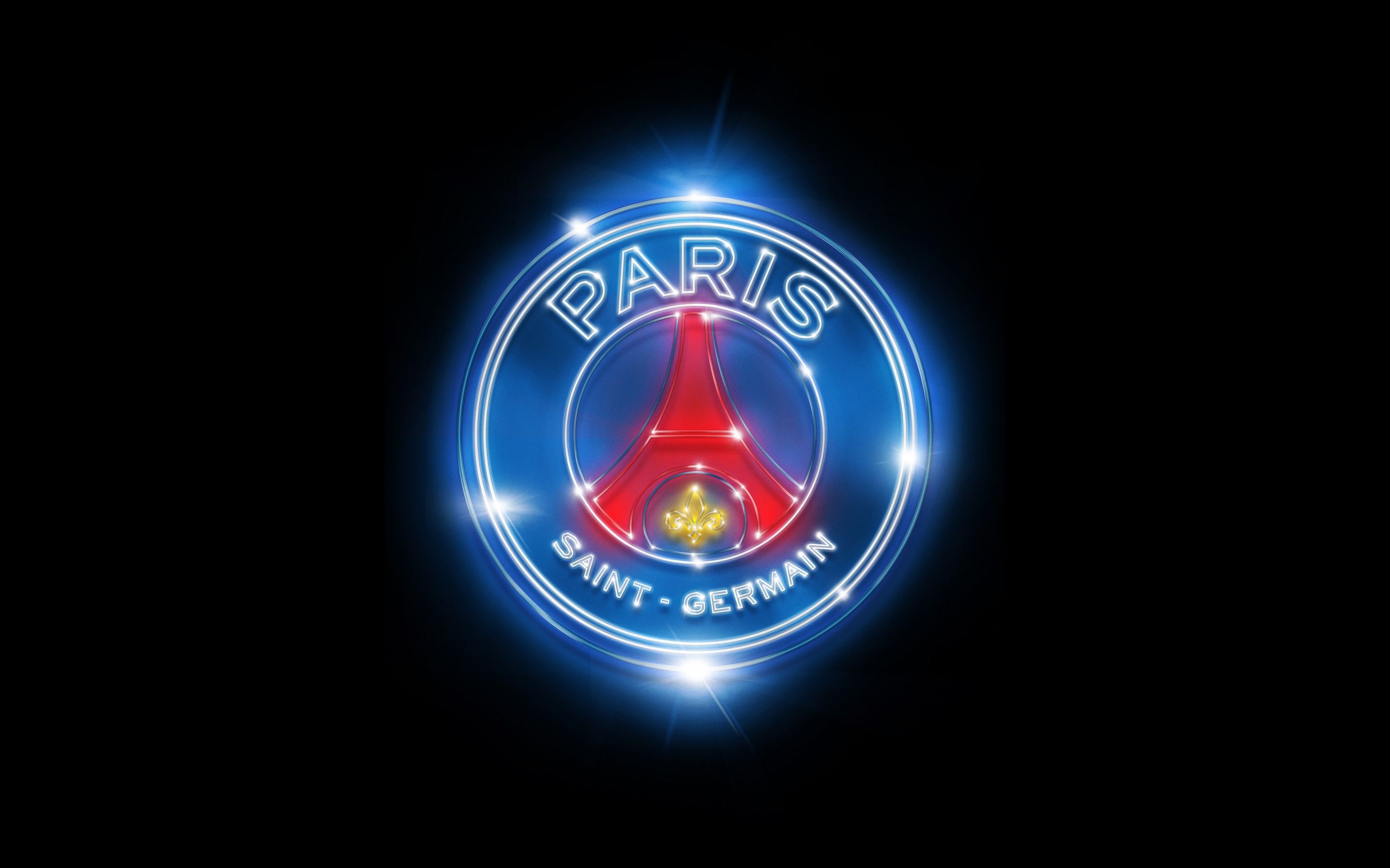 2880x1800 Paris Saint Germain Wallpaper 4K, Neon, Black Background, 5K