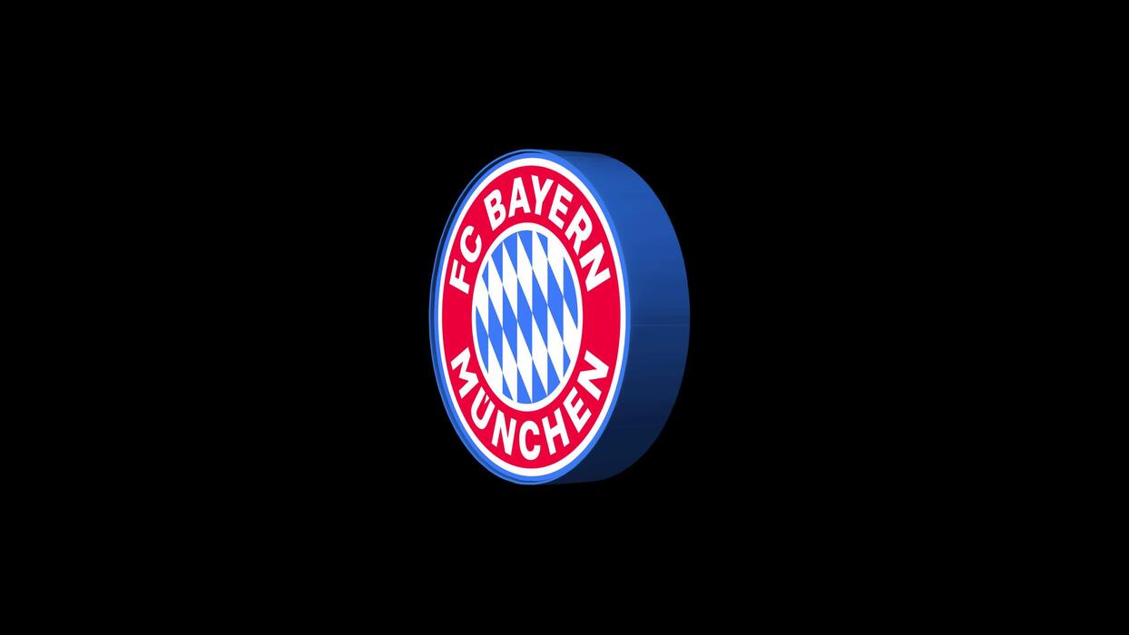 1244x700 Bayern Munich football club logo is shown on Alpha Channel