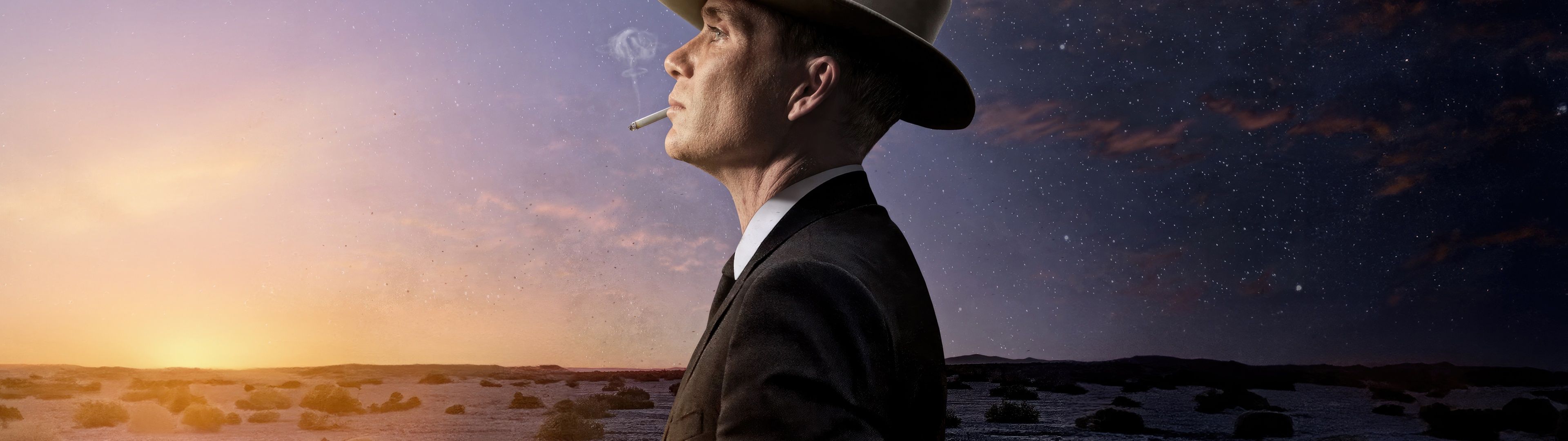 3840x1080 Cillian Murphy as J. Robert Oppenheimer 5K Wallpaper