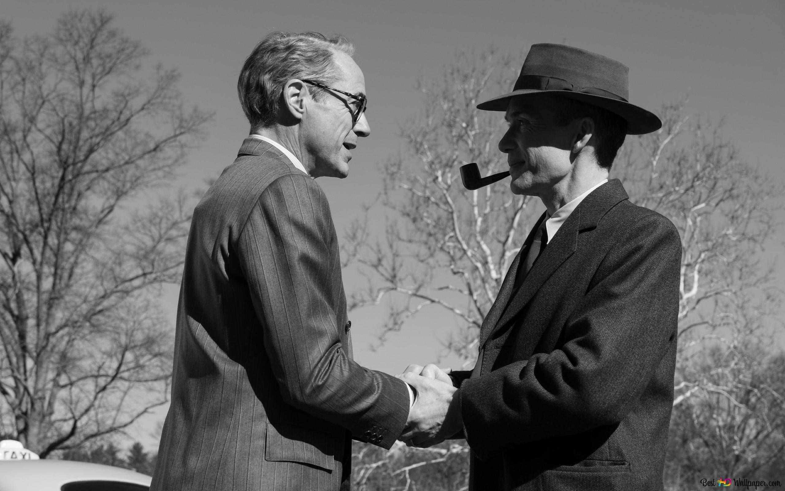 2560x1600 J. Robert Oppenheimer and Lewis Strauss from Oppenheimer 2K wallpaper download