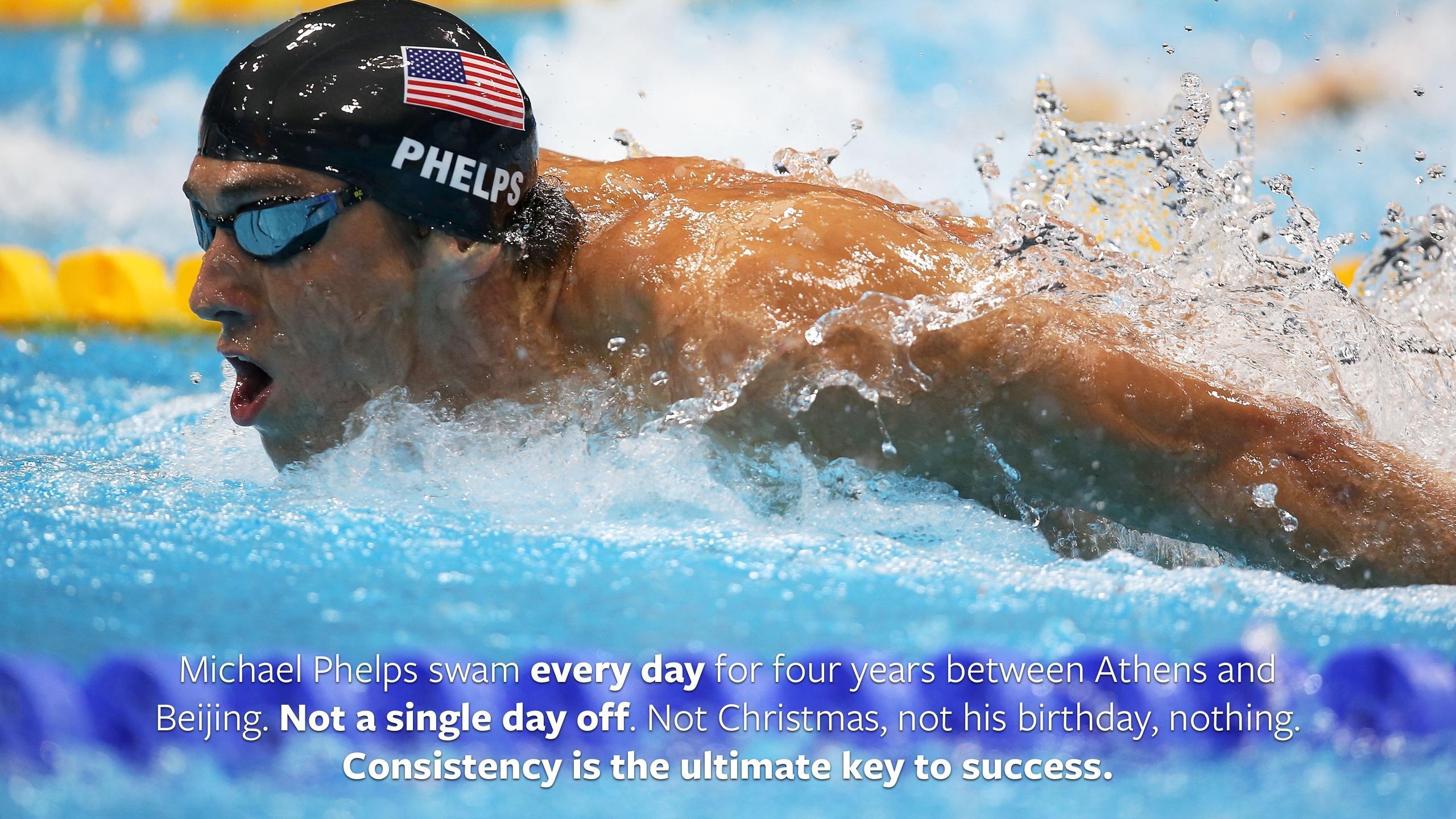 2560x1440 Loved that quote about Michael Phelps swimming every day, made a