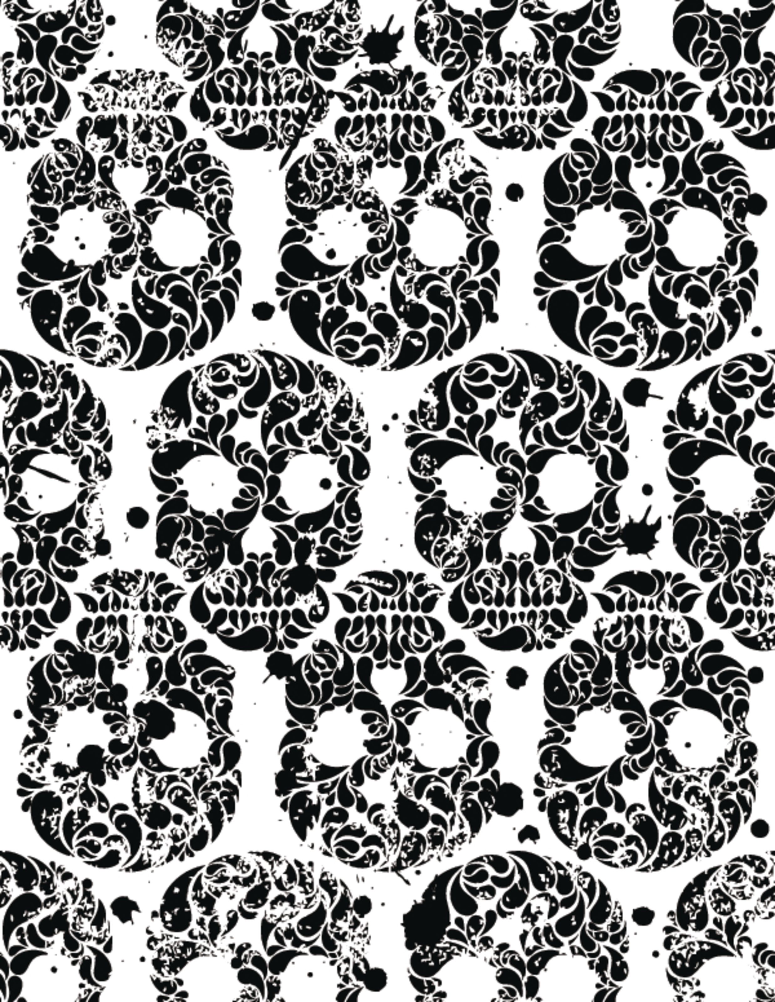 2477x3200 Ink Blot Skulls Wallpaper