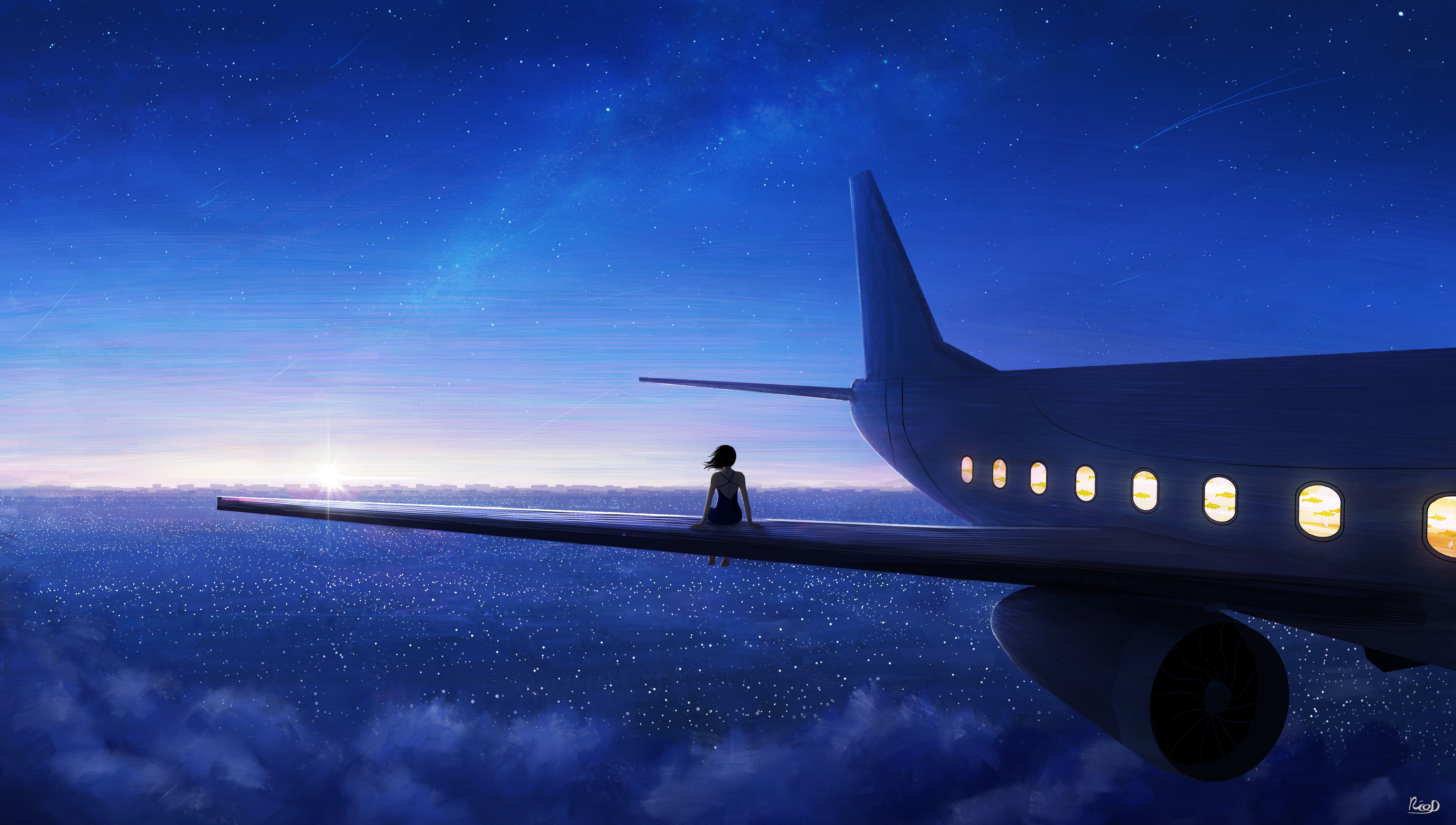 6194x3508 Shooting Star Flight Ultra HD Anime Wallpaper by Rico De Zoysa