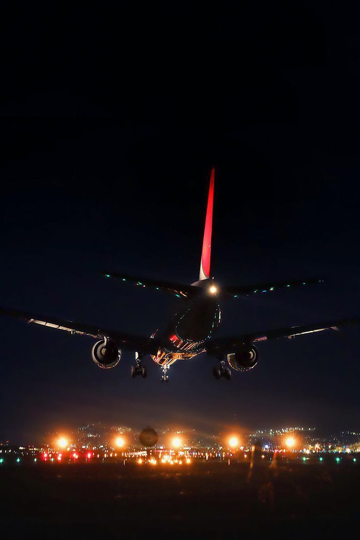 736x1104 Airplane Night Wallpaper