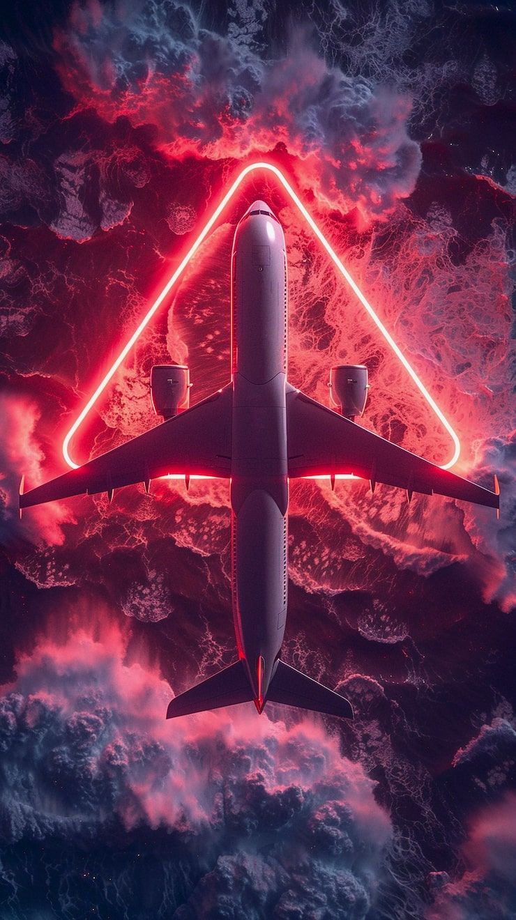 740x1320 Plane flying night Image