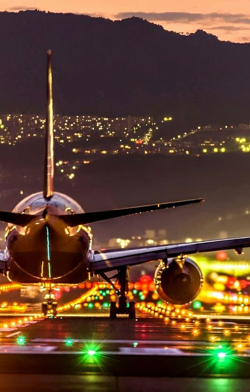 850x1332 Beautiful takeoff., night flight HD phone wallpaper
