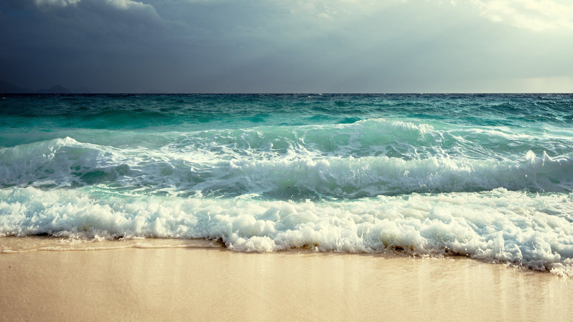 1920x1080 fresh, And, Beautiful, Blue, Sea, Waves Wallpaper HD / Desktop and Mobile Background